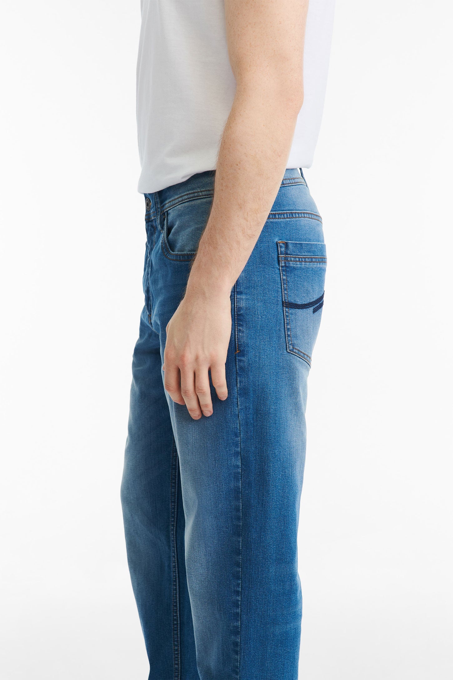 Jeans 5 poches coupe confort 30'' - Homme && INDIGO FONCÉ MOY