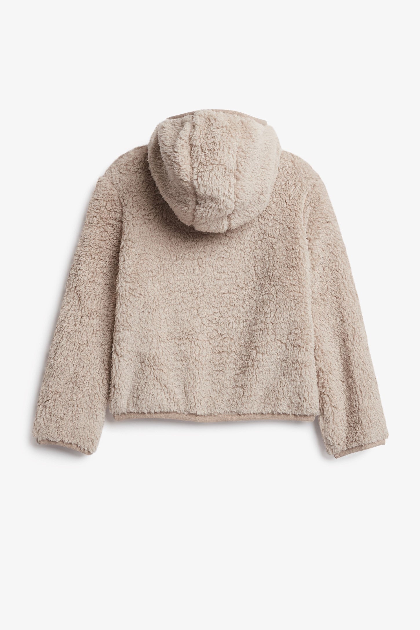 Veste à capuchon en sherpa - Enfant fille && BLANC CASSÉ