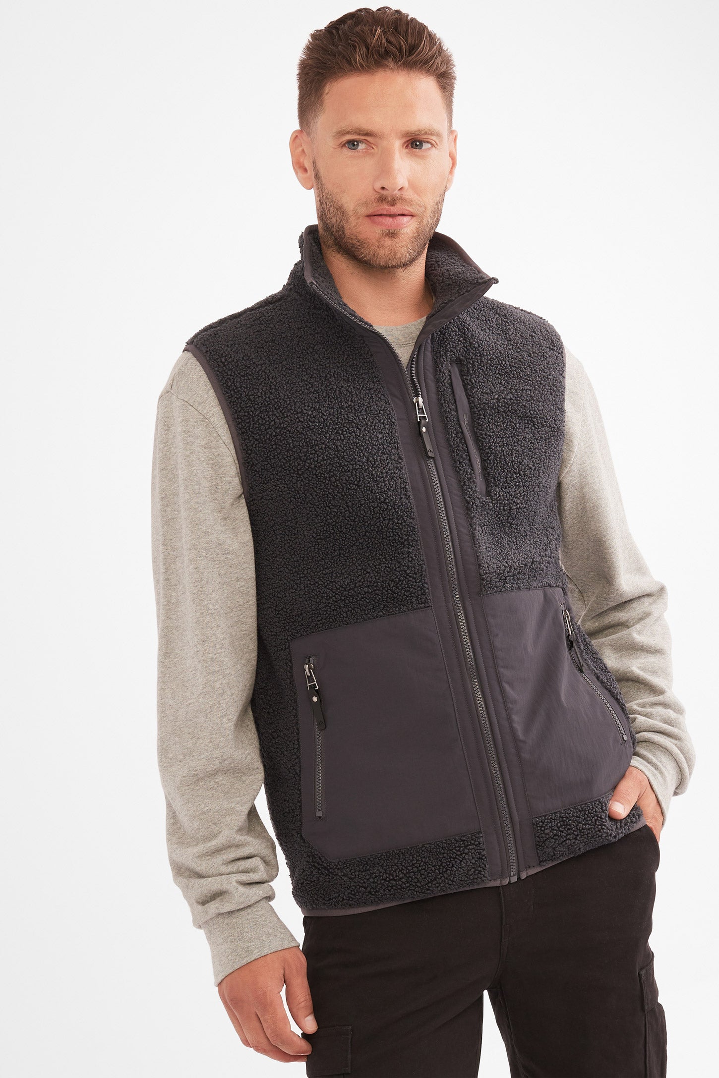 Veste sans manches en sherpa BM Homme