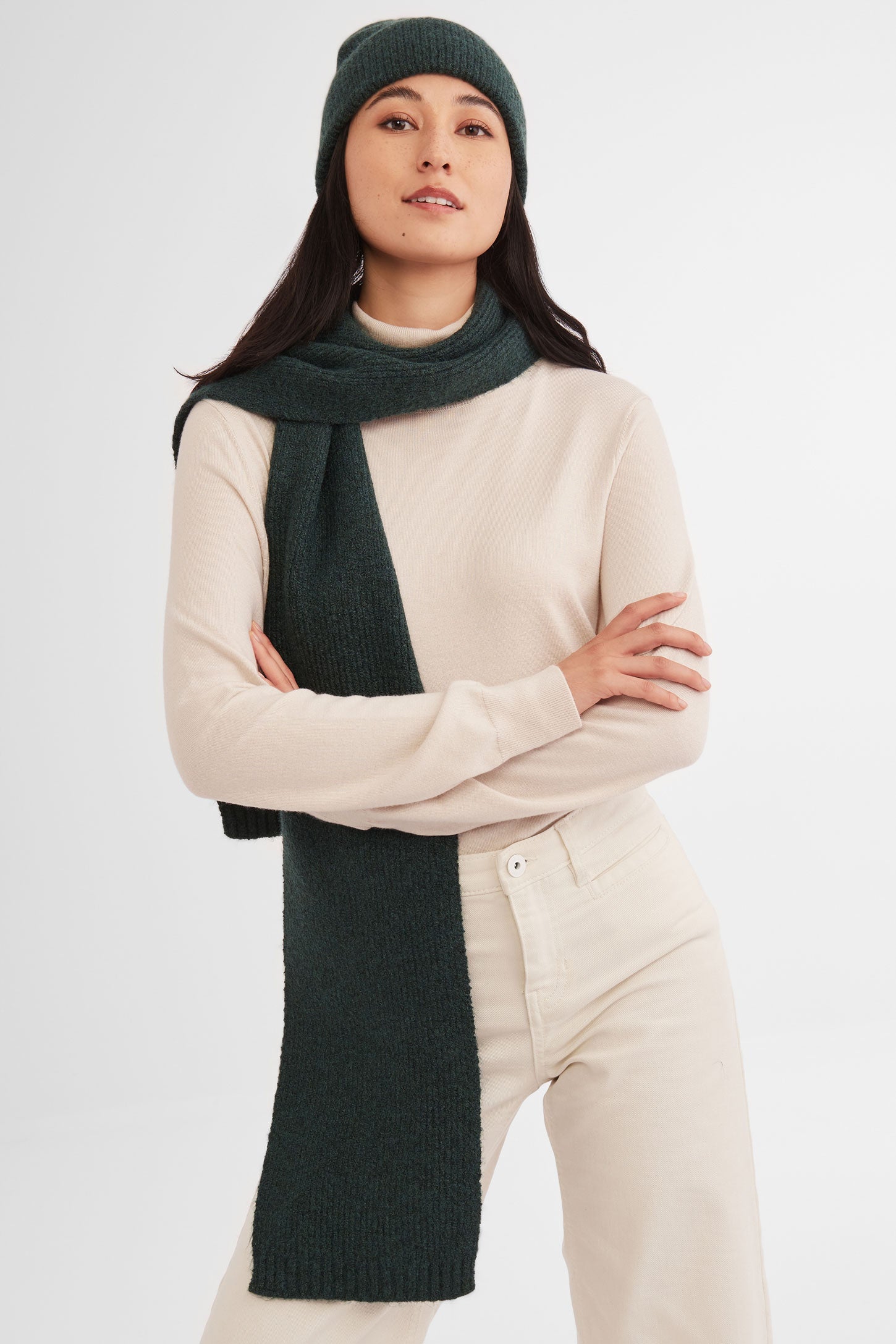 Foulard en tricot, polyester recyclé - Femme && KAKI