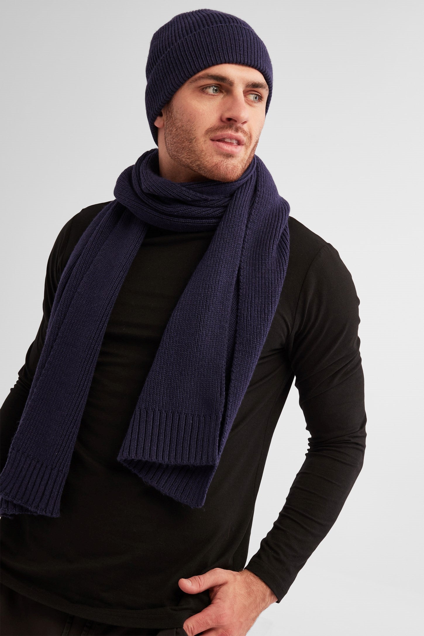 Foulard en tricot, polyester recyclé - Homme && MARIN