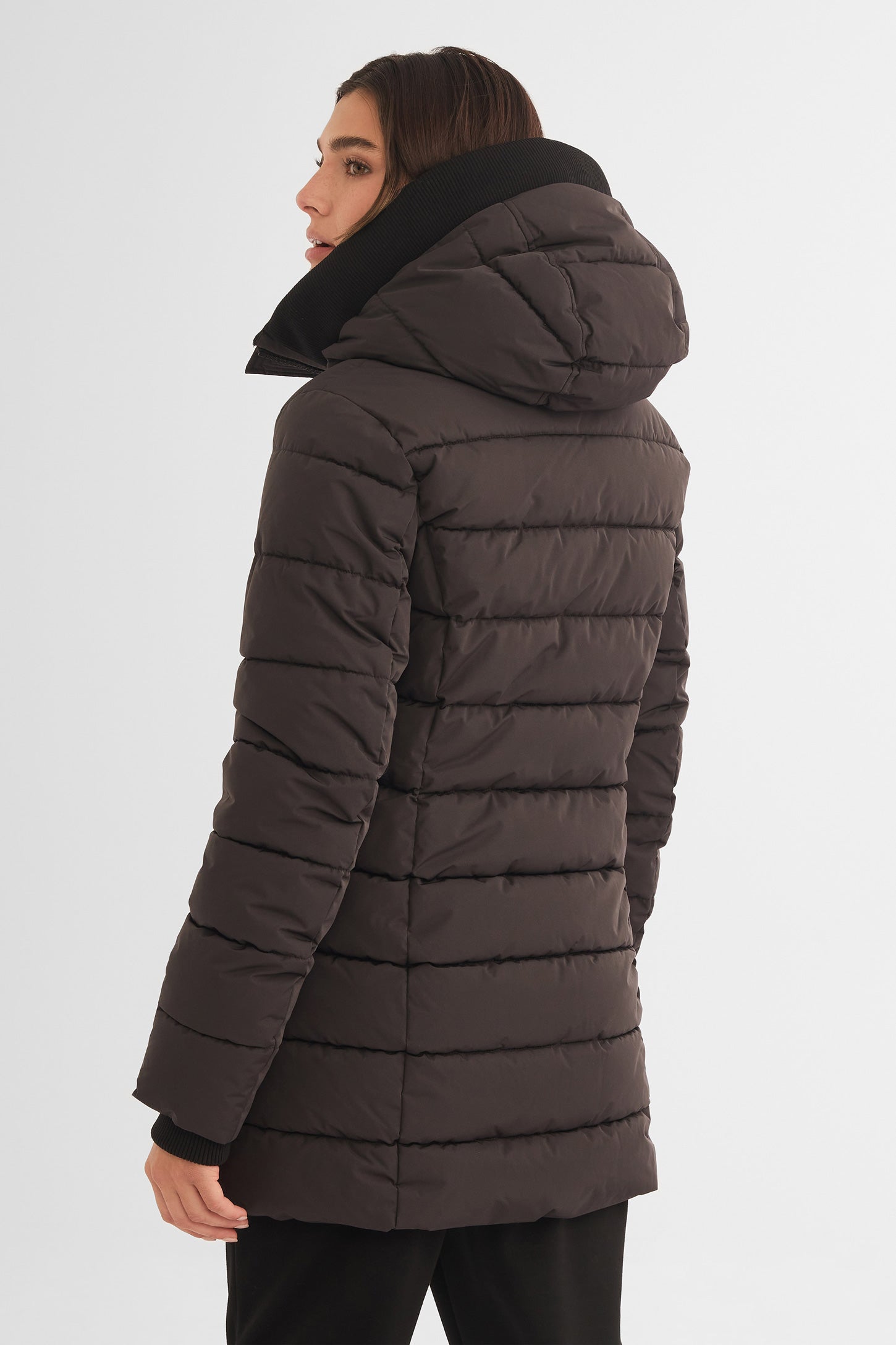 Manteau d'hiver long - Femme && GRIS FONCE