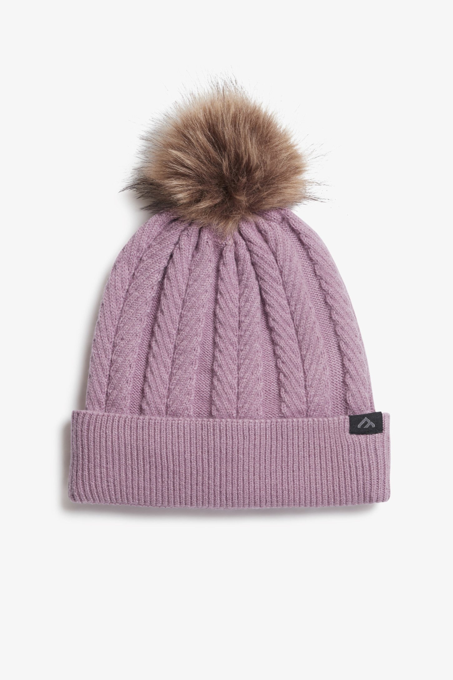 Tuque à pompon doublée polyester recyclé BM - Femme && LILAS