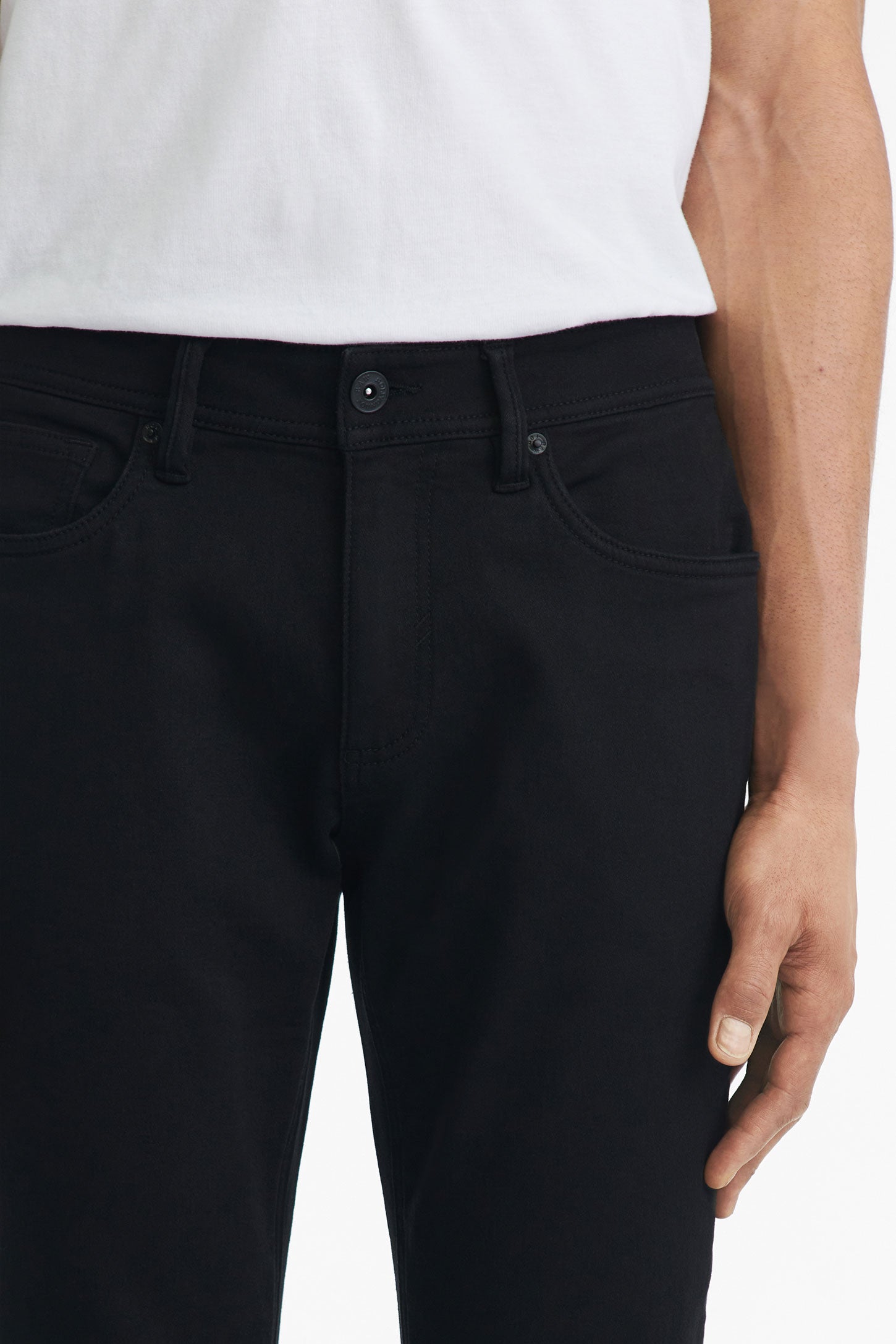Jeans 5 poches coupe ajustée 34'' - Homme && NOIR