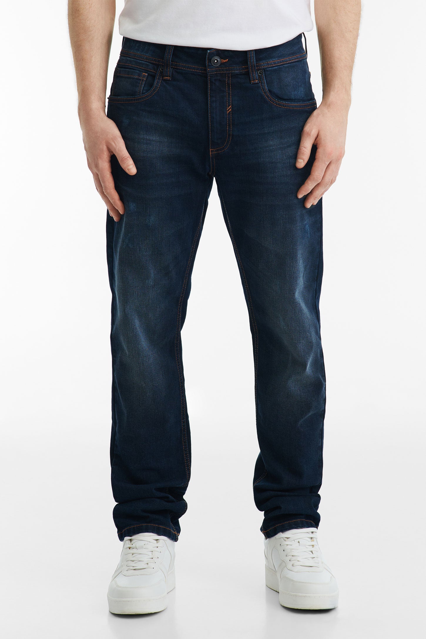 Jeans 5 poches coupe ajustée 34'' - Homme && INDIGO