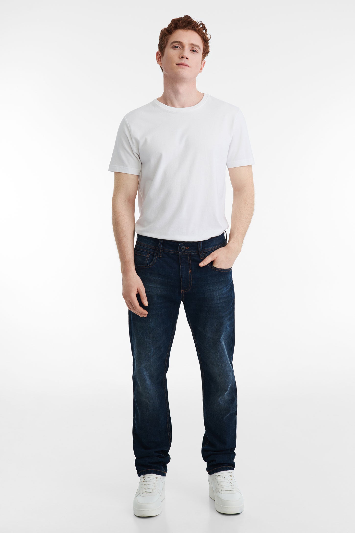 Jeans 5 poches coupe ajustée 34'' - Homme && INDIGO