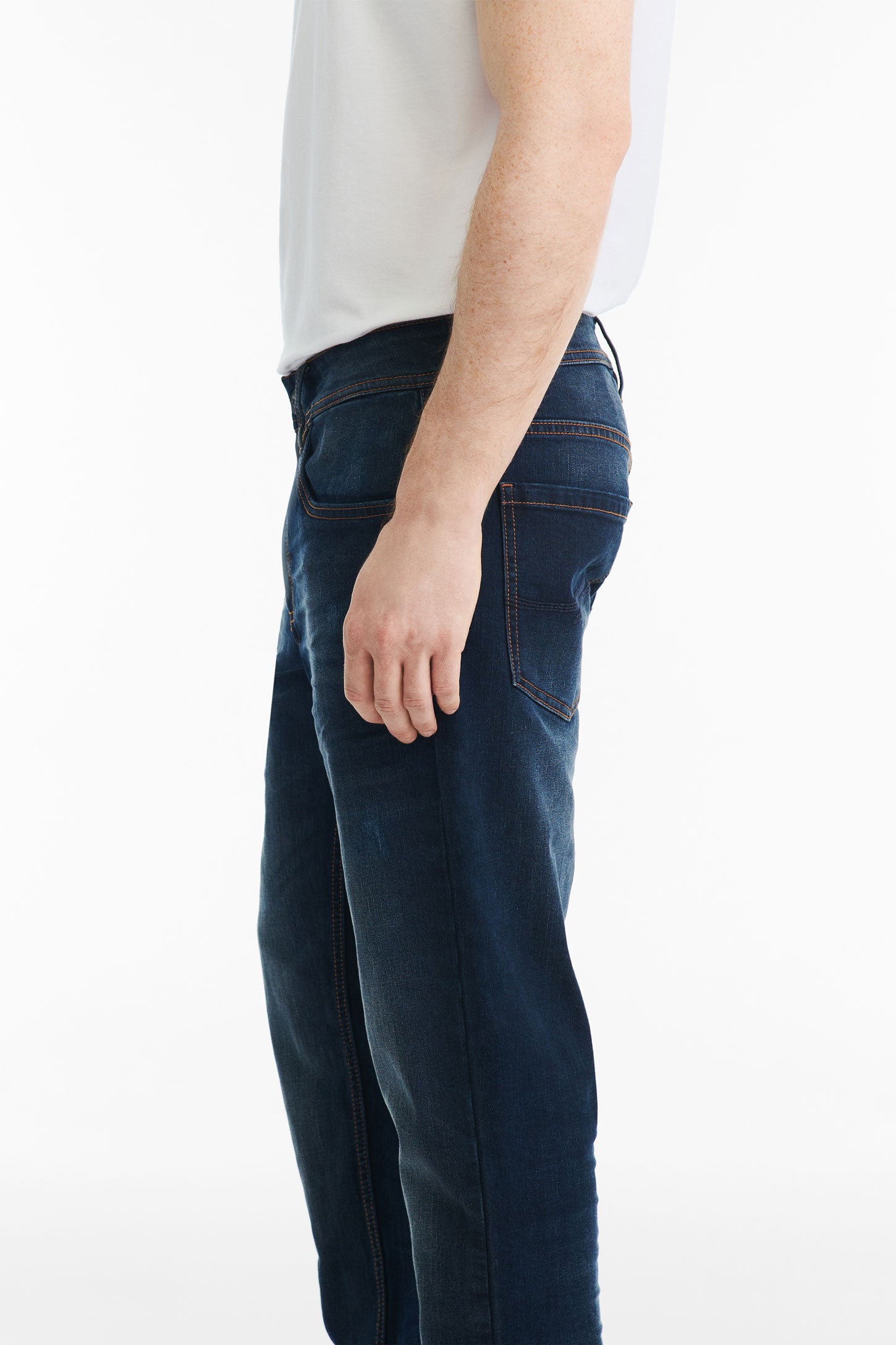 Jeans 5 poches coupe ajustée 34'' - Homme && INDIGO