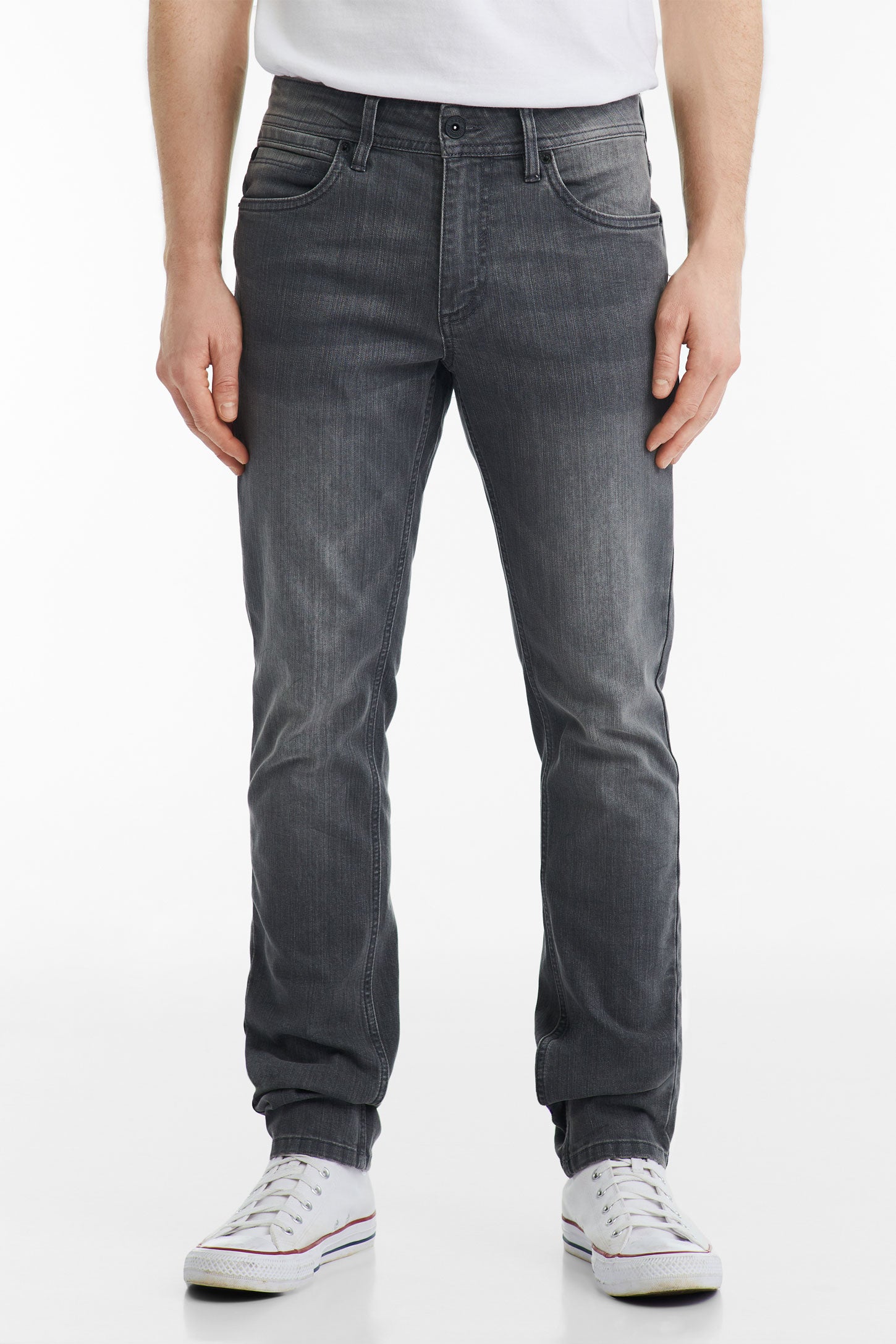 Jeans 5 poches coupe ajustée 30'' - Homme && GRIS FONCE