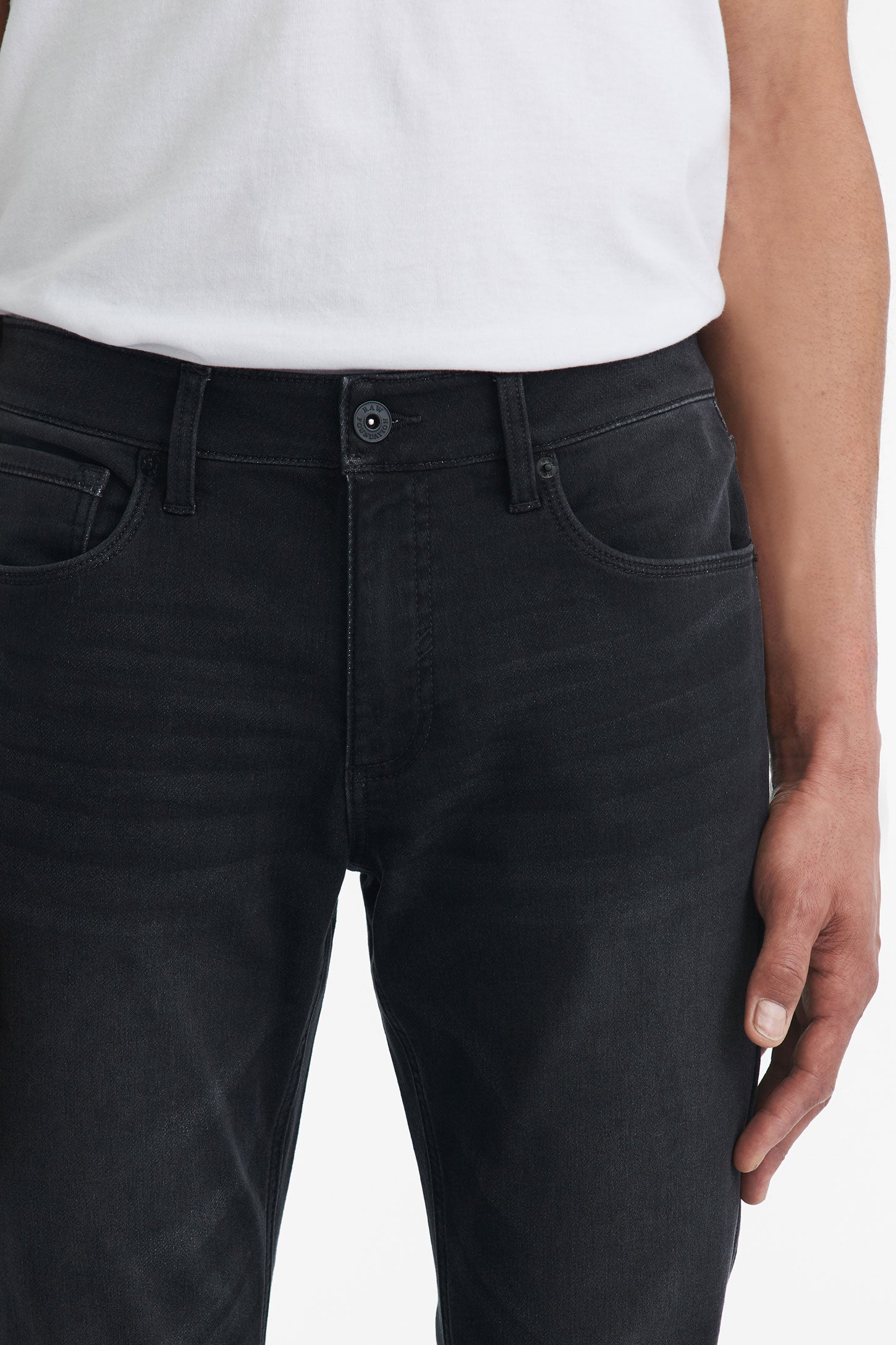 Jeans 5 poches coupe régulière 32'' - Homme && CHARBON