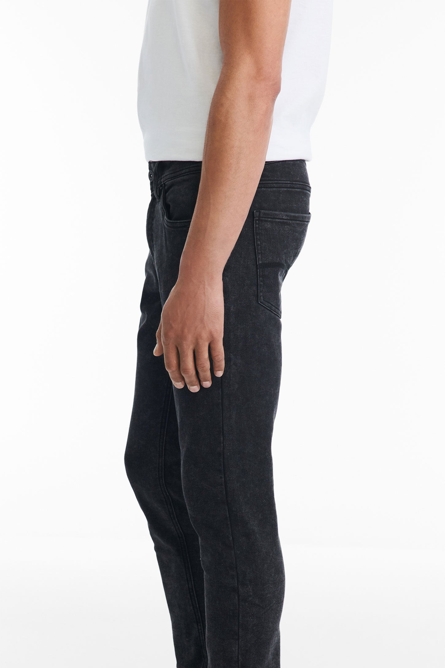 Jeans 5 poches coupe ajustée 32'' - Homme && NOIR