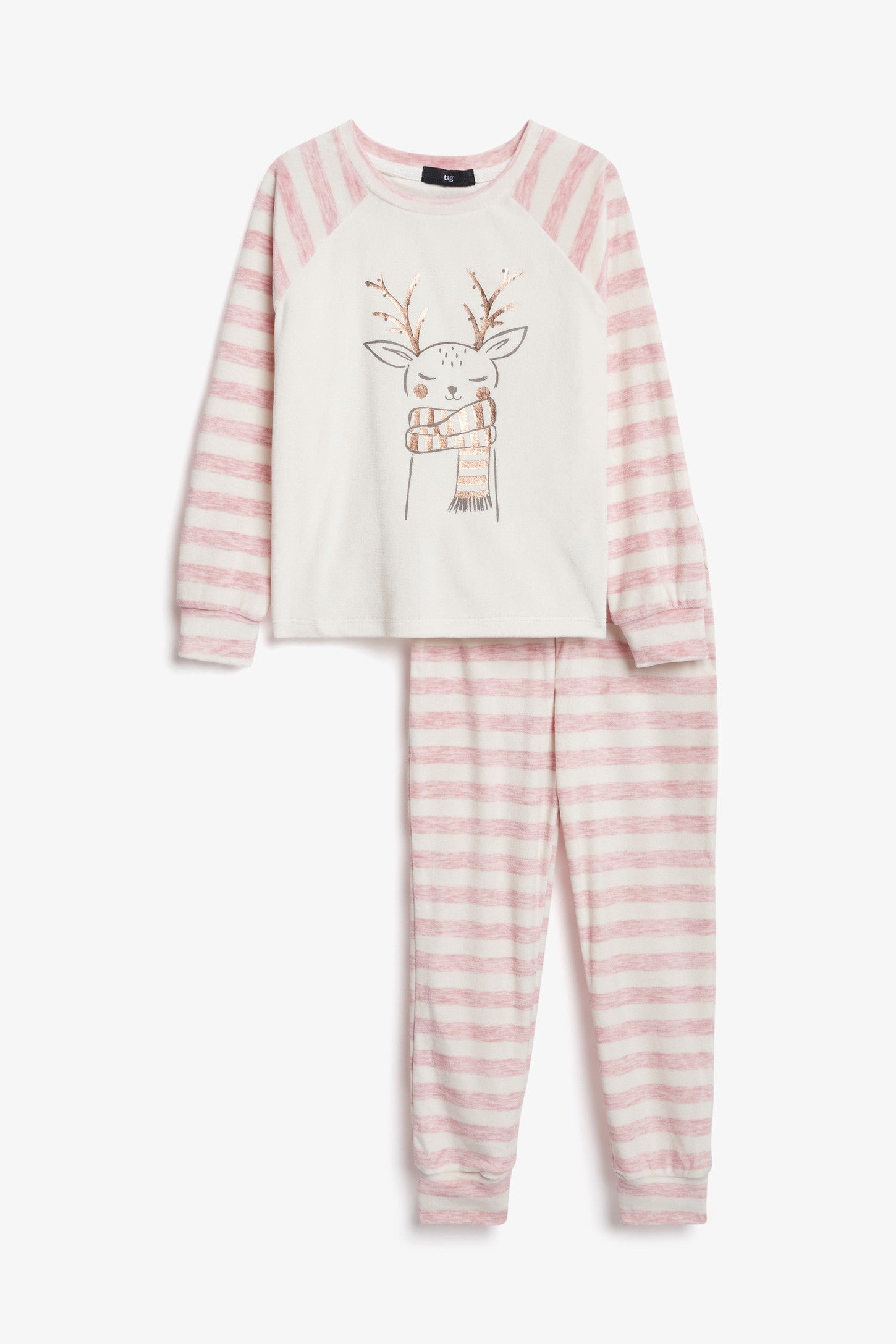 Pyjama 2-pièces en micro velours - Enfant fille && ROSE PALE
