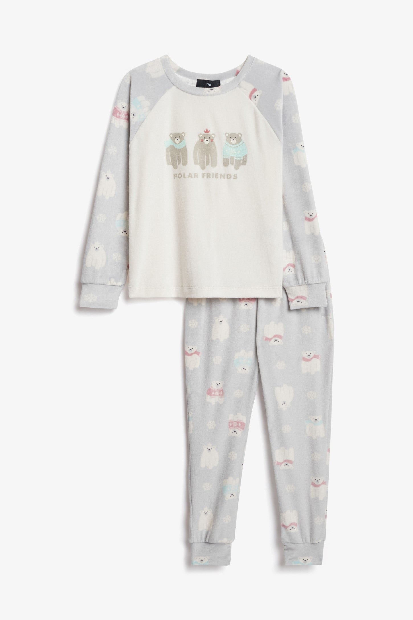 Pyjama 2-pièces en micro velours - Enfant fille && GRIS MULTI