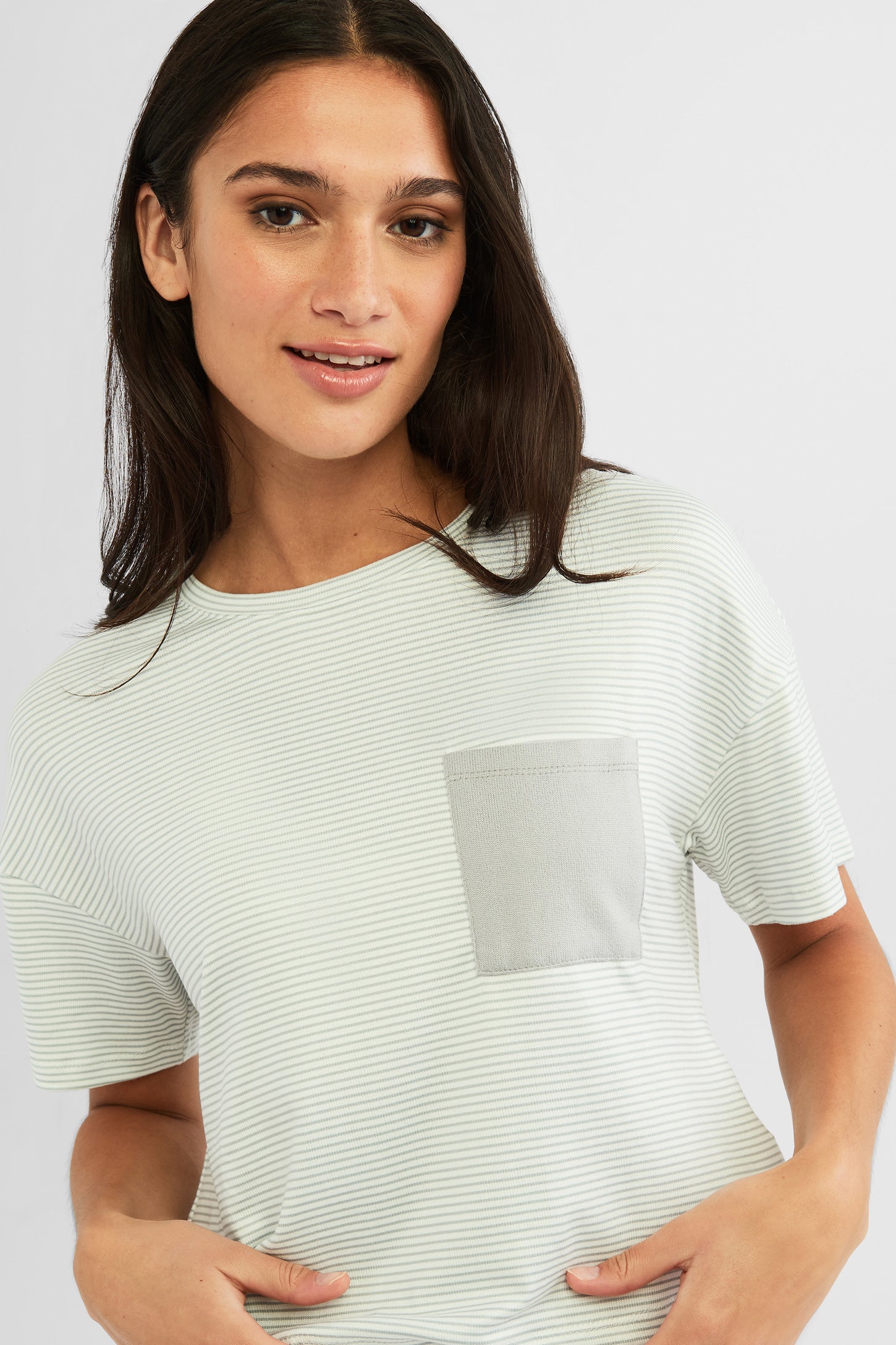 T-shirt pyjama - Femme && BLANC/GRIS