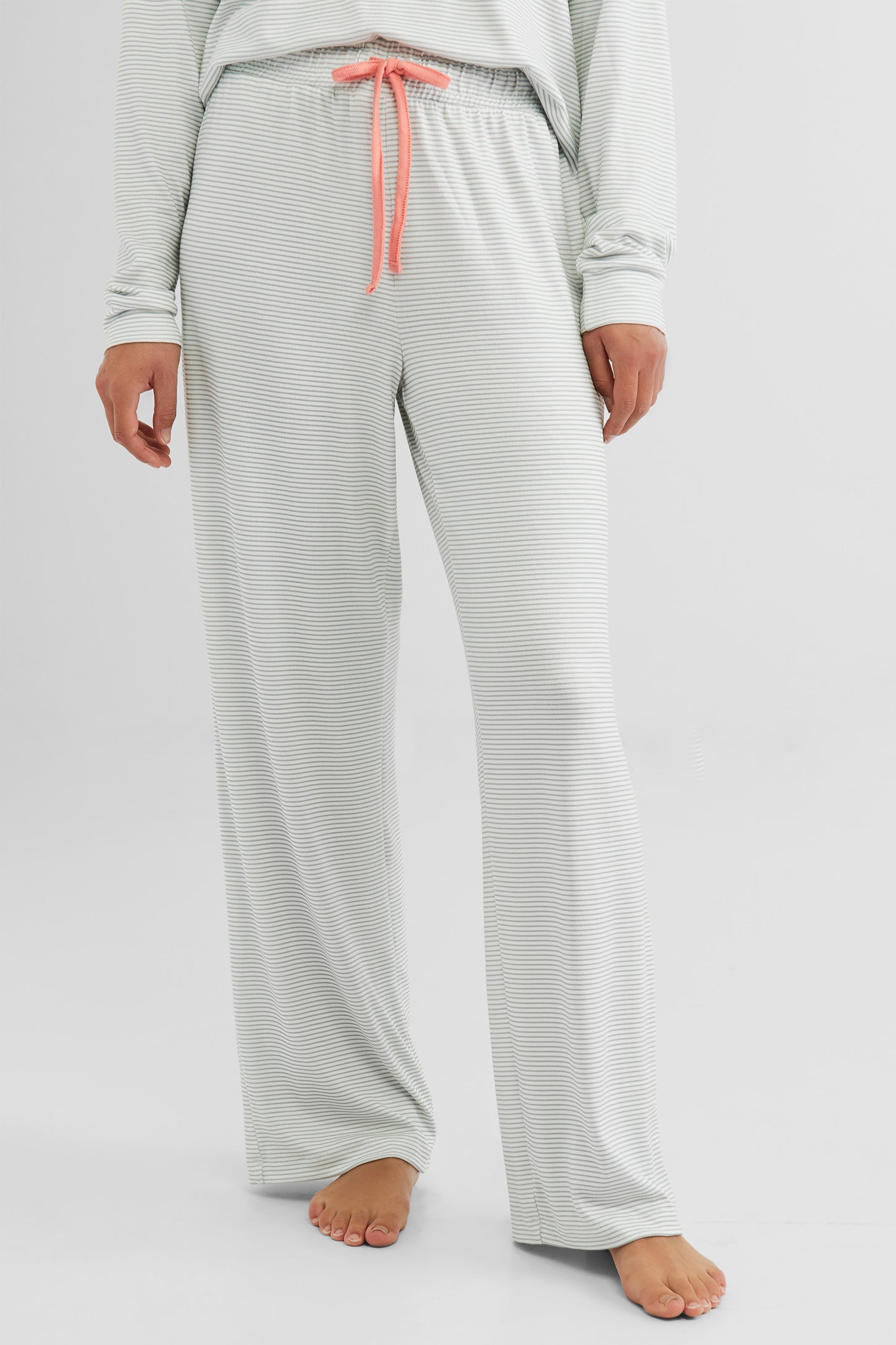 Pantalon pyjama gaucho - Femme && BLANC/GRIS