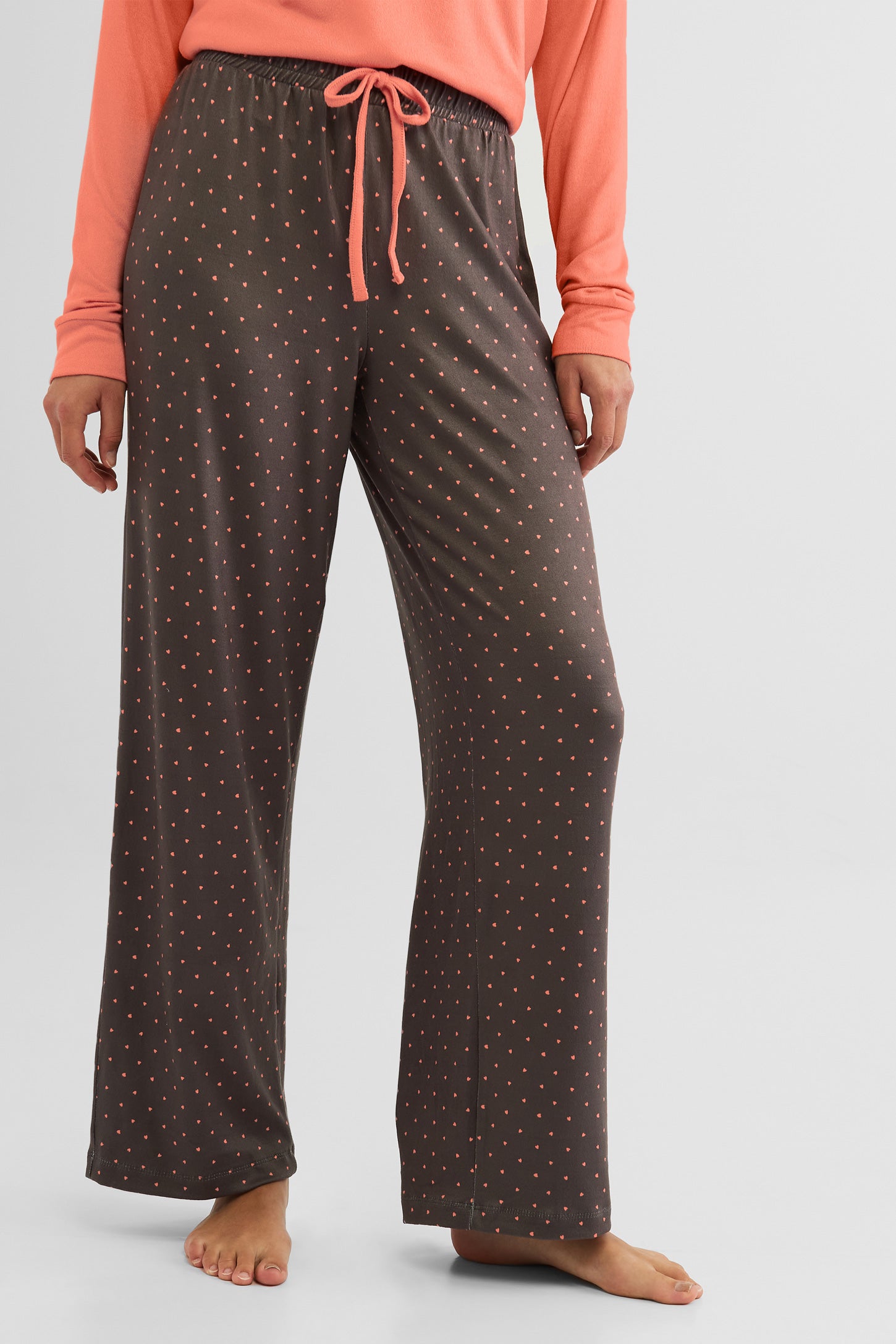 Pantalon pyjama gaucho - Femme && GRIS FONCE
