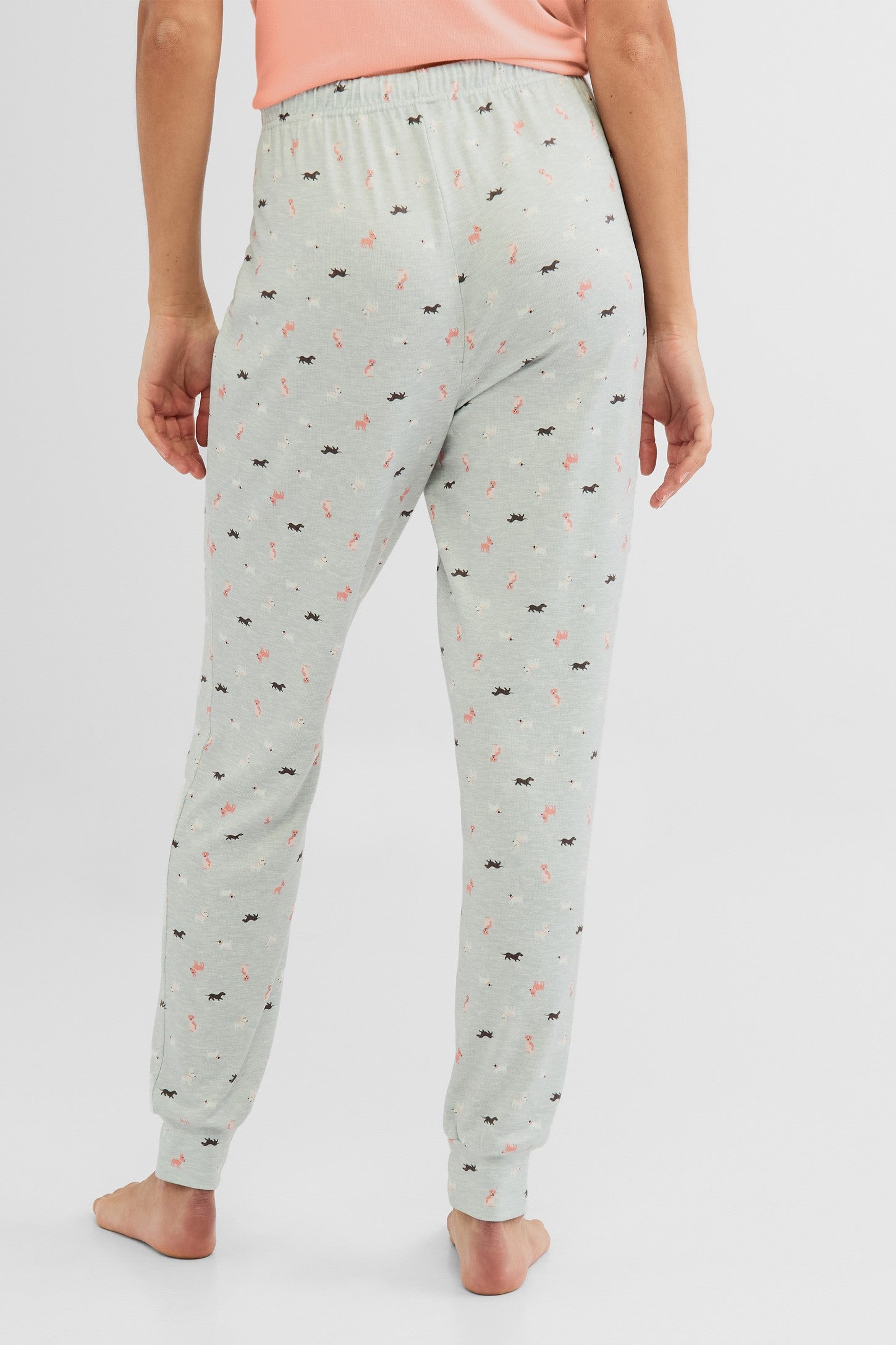 Pantalon pyjama jogger - Femme && GRIS MULTI