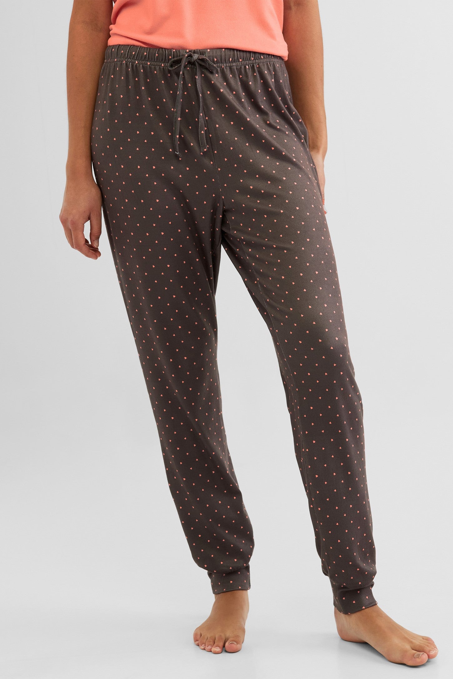 Pantalon pyjama jogger - Femme && GRIS FONCE