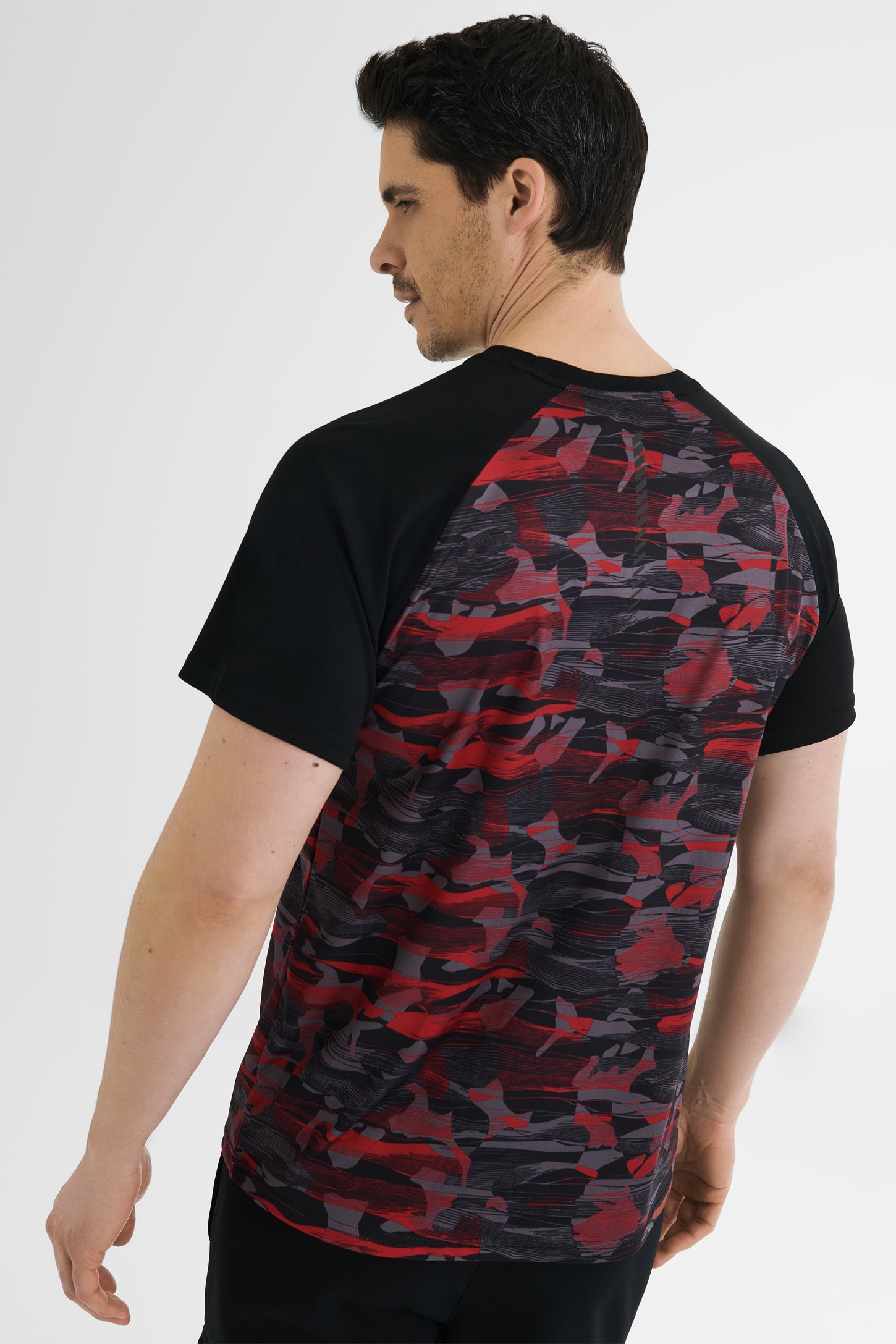T-shirt athlétique imprimé - Homme && GRIS/ROUGE