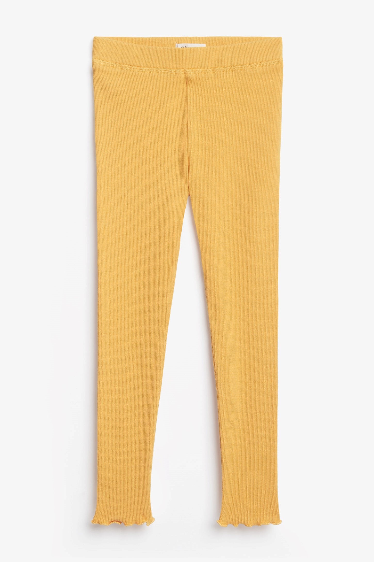 Legging ourlet laitue en coton - Bébé fille && JAUNE