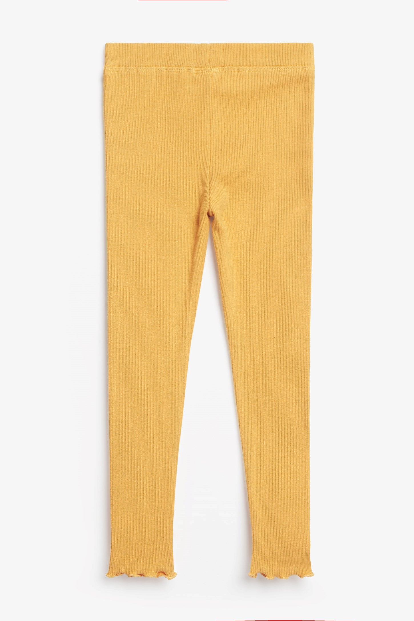 Legging ourlet laitue en coton - Bébé fille && JAUNE