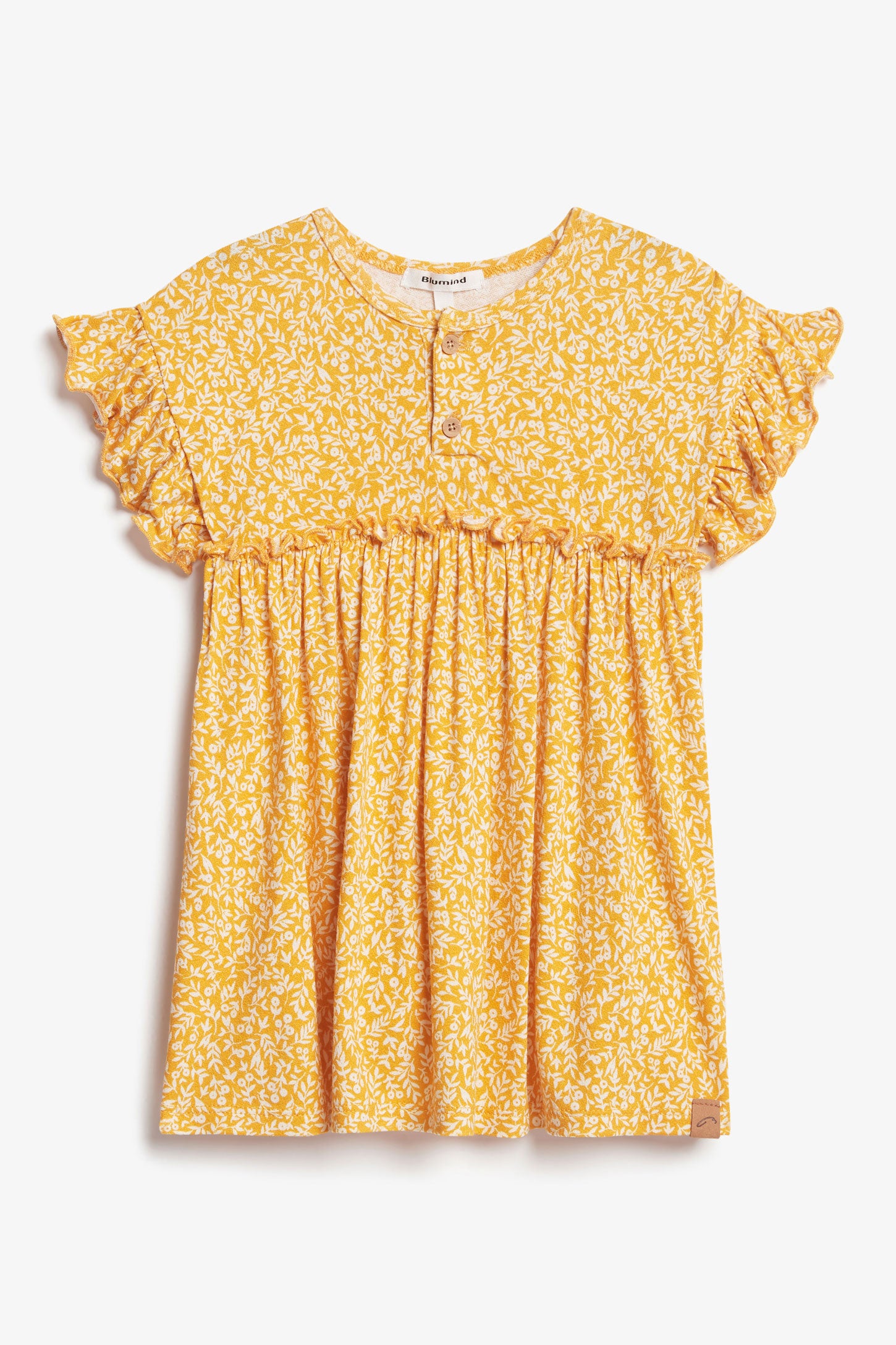 Robe manches courtes à volants, 2T-3T - Bébé fille && JAUNE/MULTI