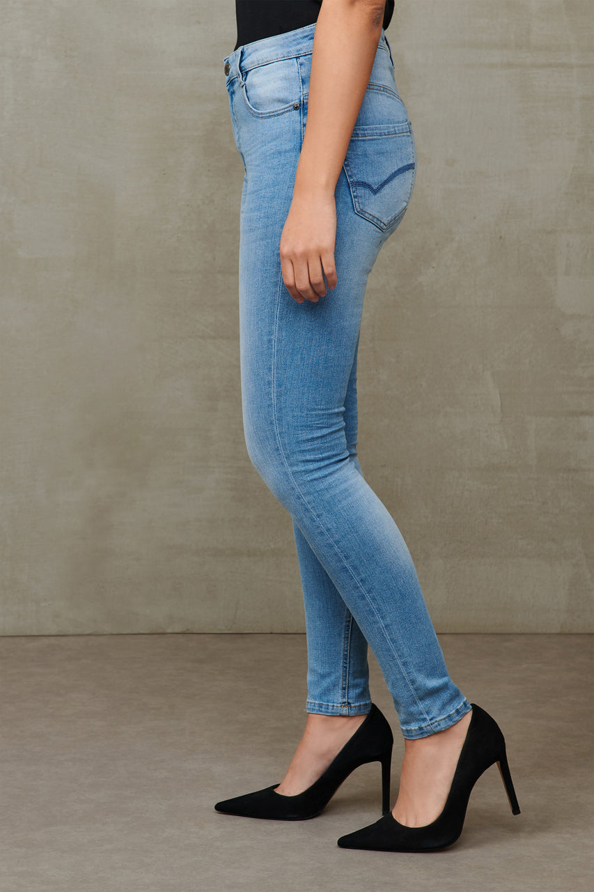 Jeans sculptant taille haute coupe ajustée pour Femme