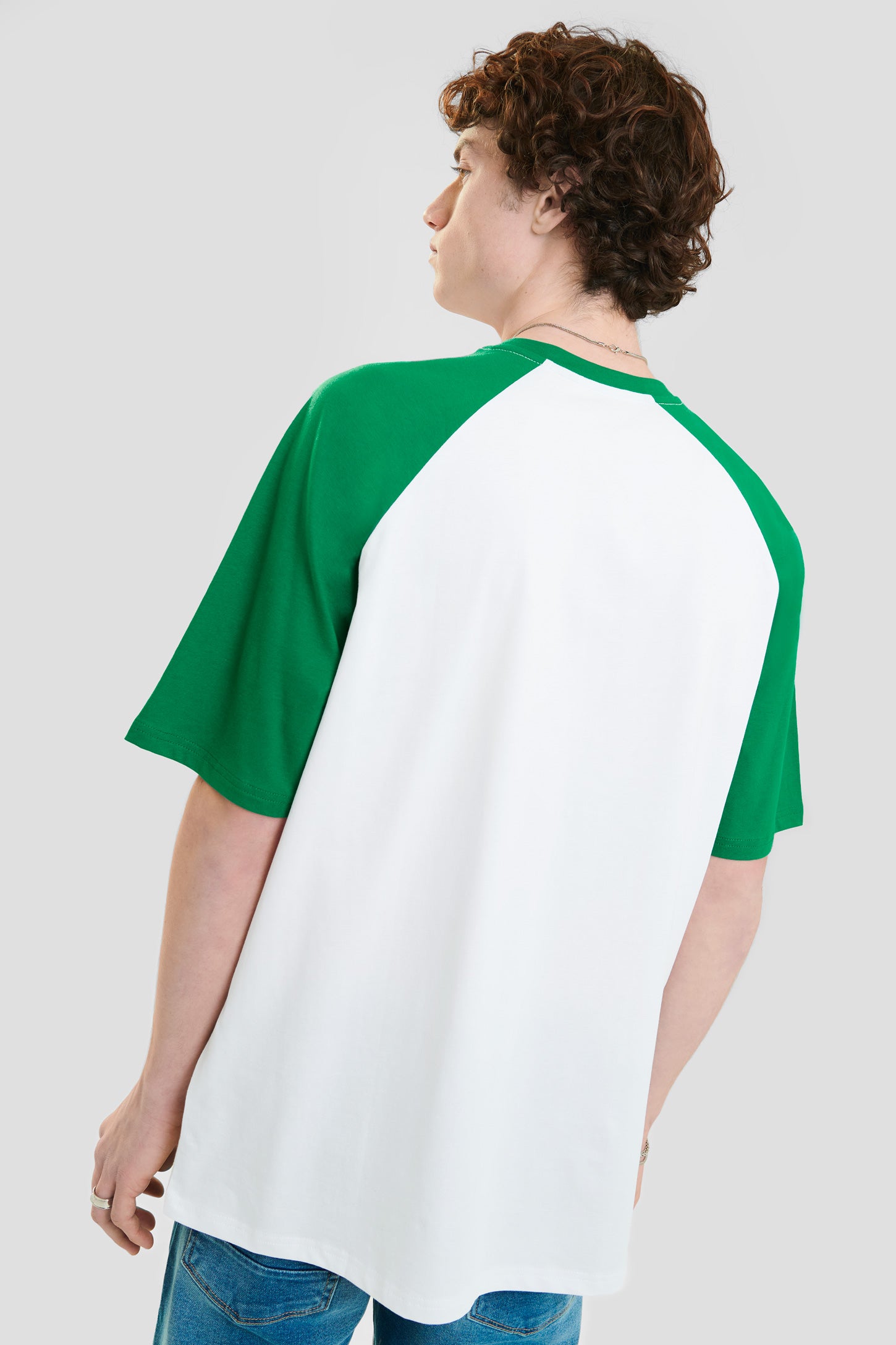 T-shirt manches courtes raglan en coton - Homme && VERT/MULTI