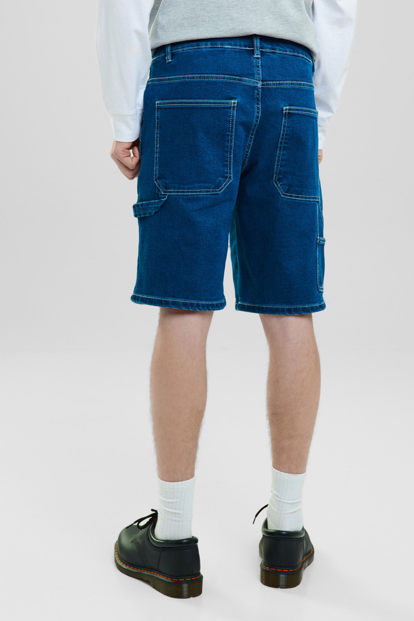 Short en jeans charpentier - Homme && DENIM MOYEN