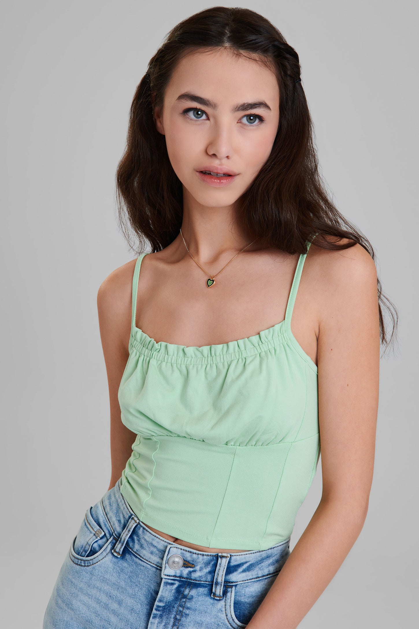 Camisole-bustier - Femme && VERT PALE