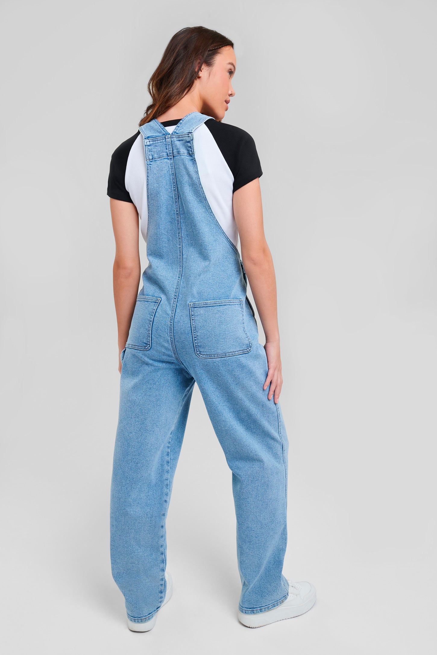 Salopette charpentier en jeans - Femme && DENIM PALE