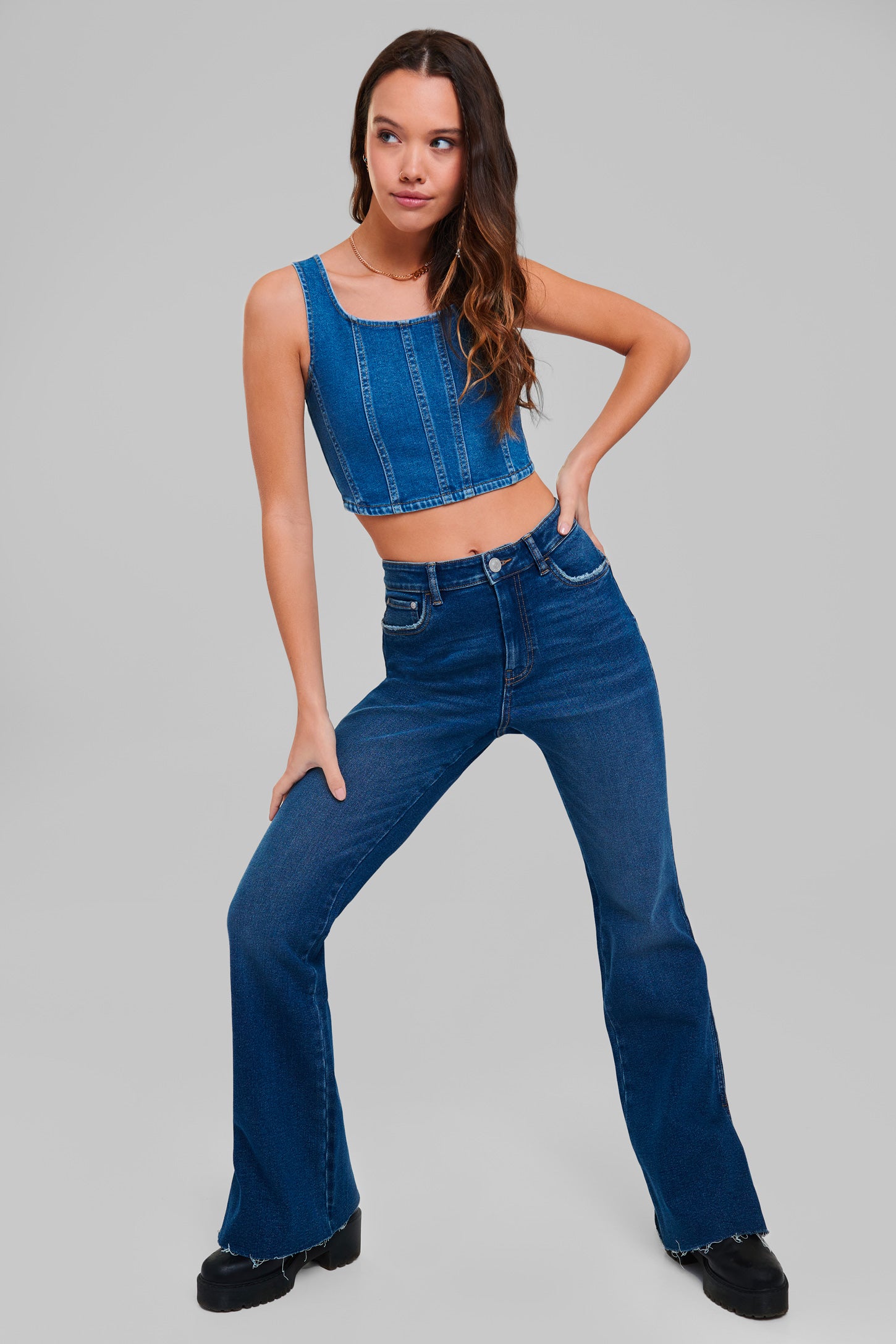 Jeans evasé online femme