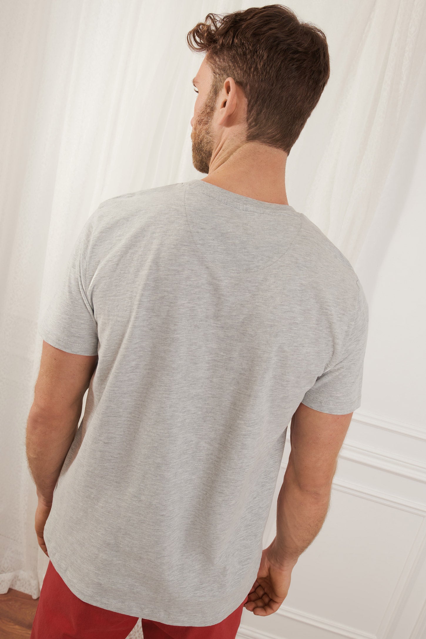 T-shirt imprimé en coton - Homme && GRIS MIXTE