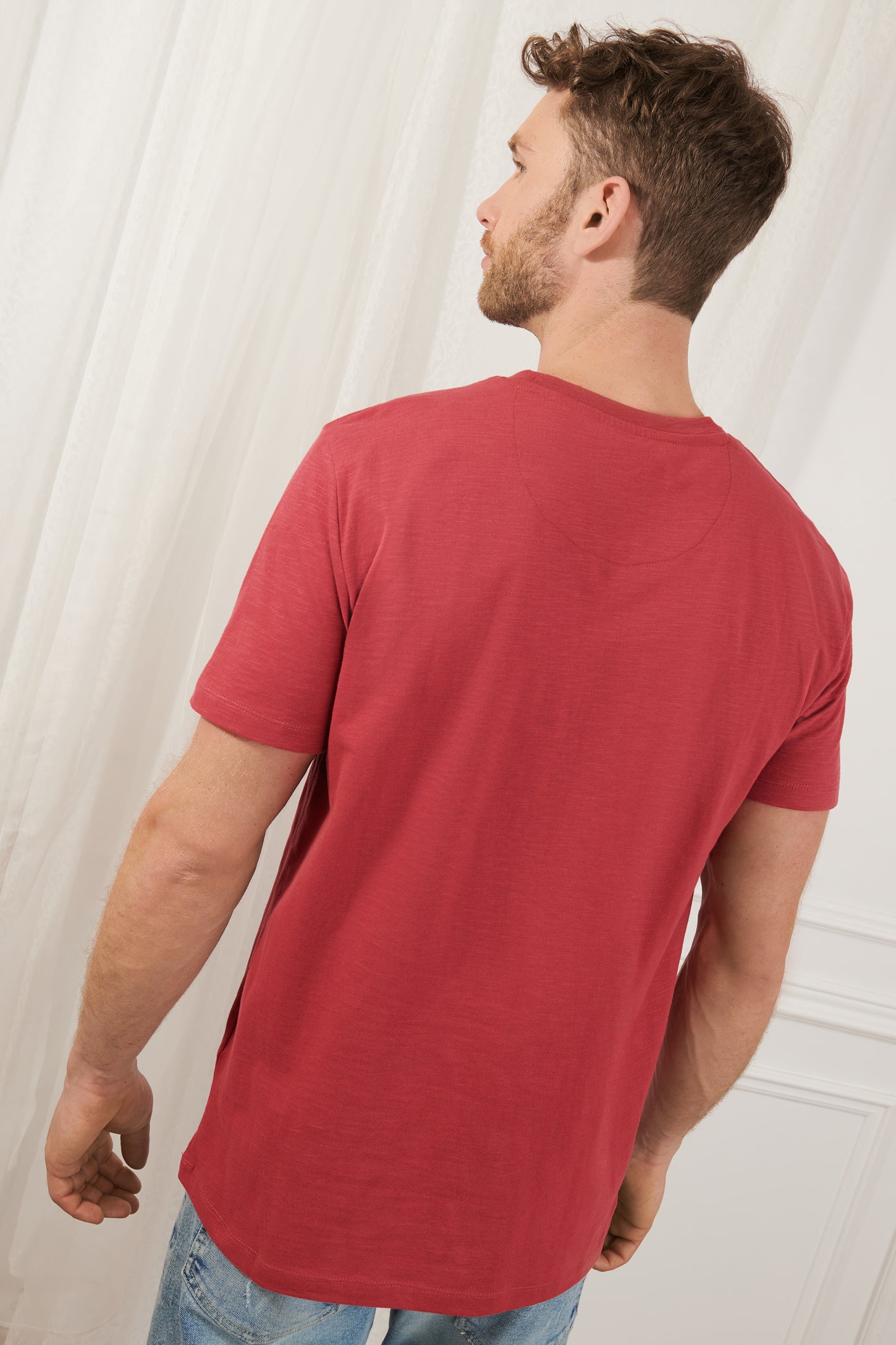 T-shirt à poche en coton - Homme && ROUGE/MULTI