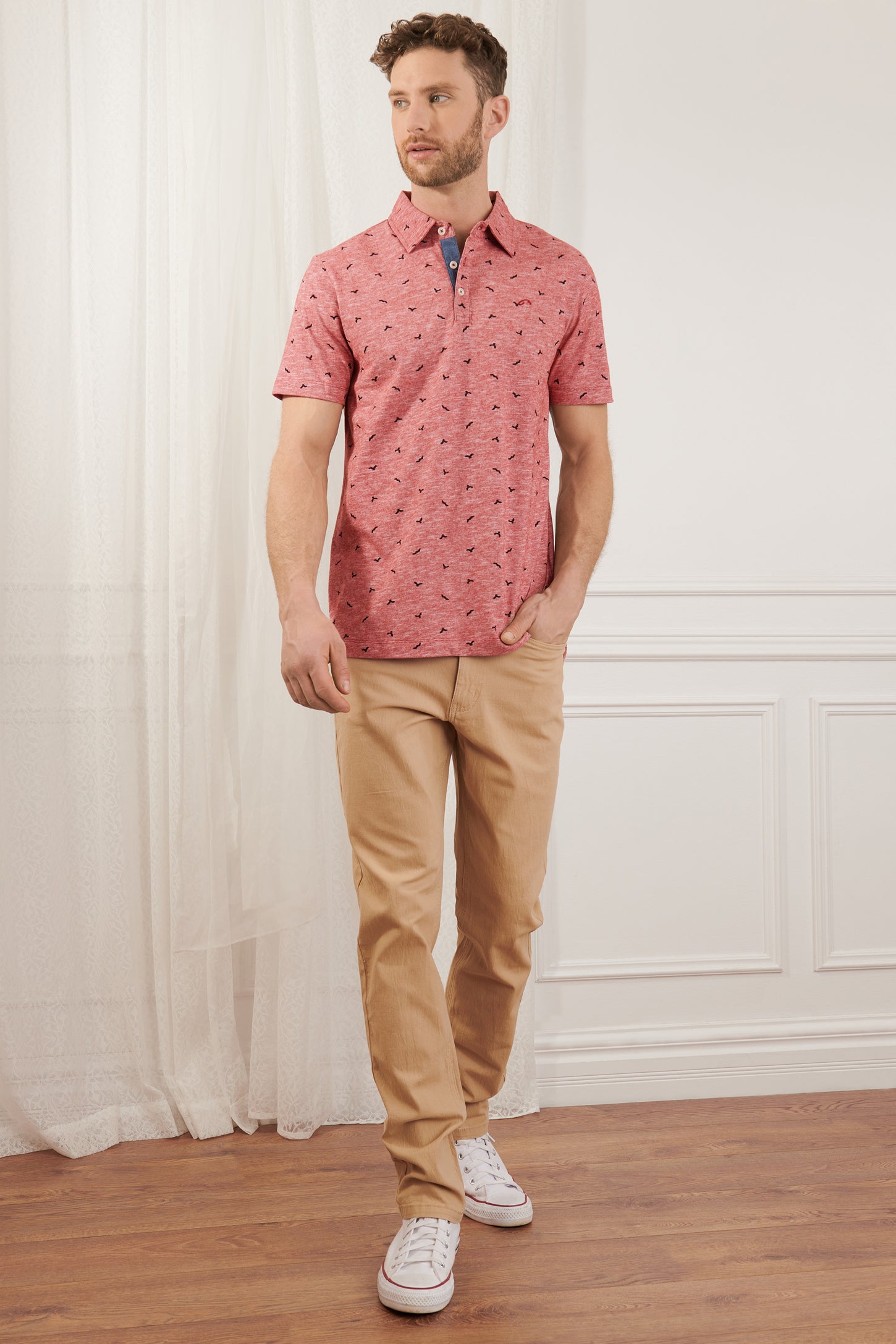 Polo imprimé - Homme && ROUGE/MULTI