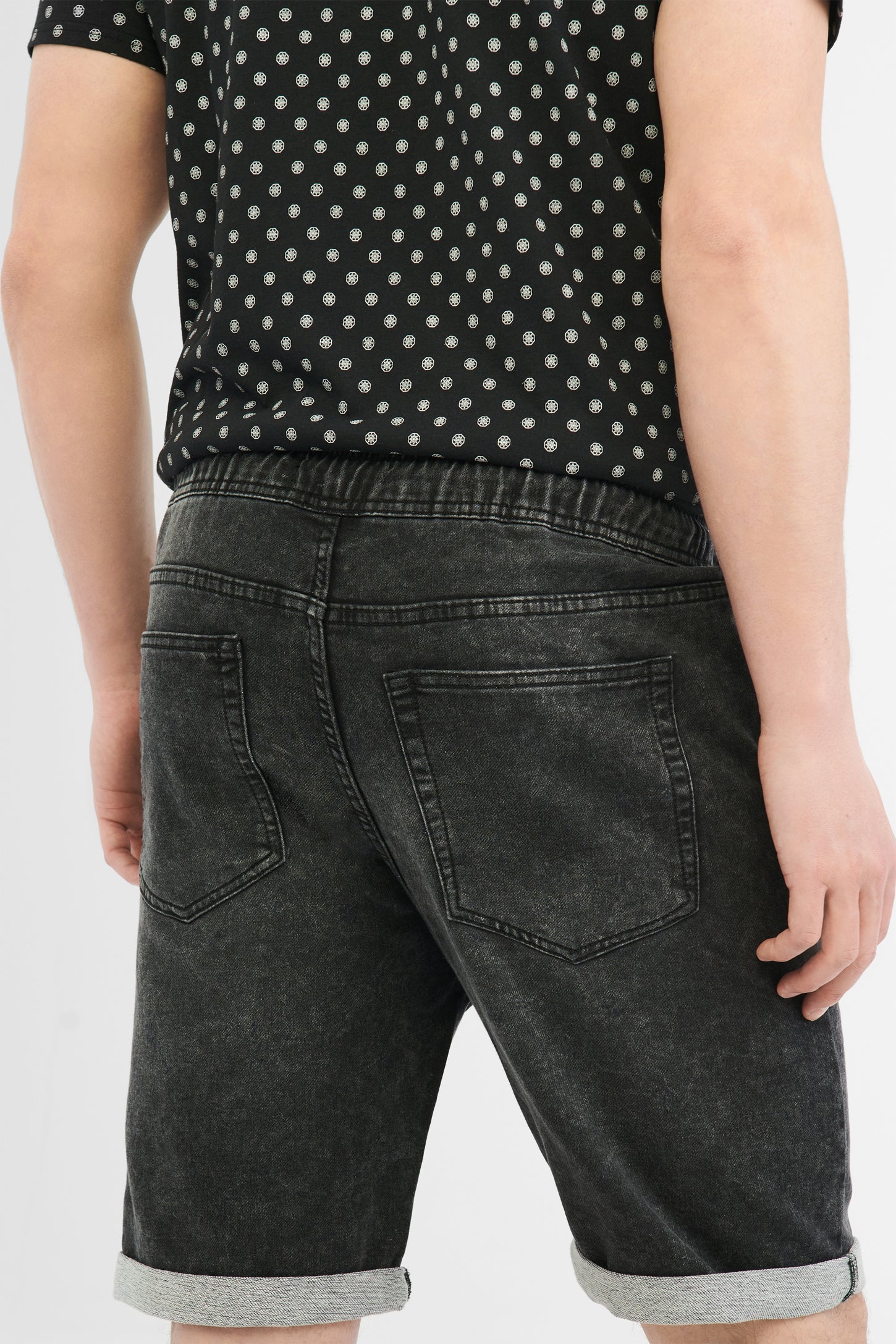 Short en jeans - Homme && DENIM NOIR