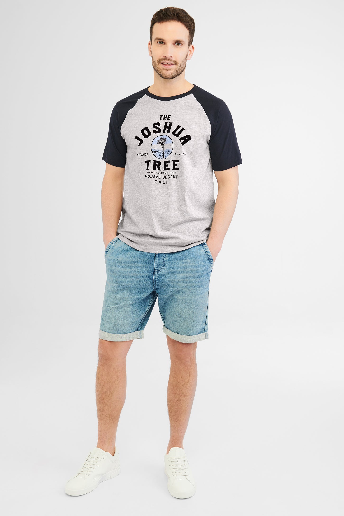 T-shirt imprimé en coton, 2/30$ - Homme && GRIS MIXTE