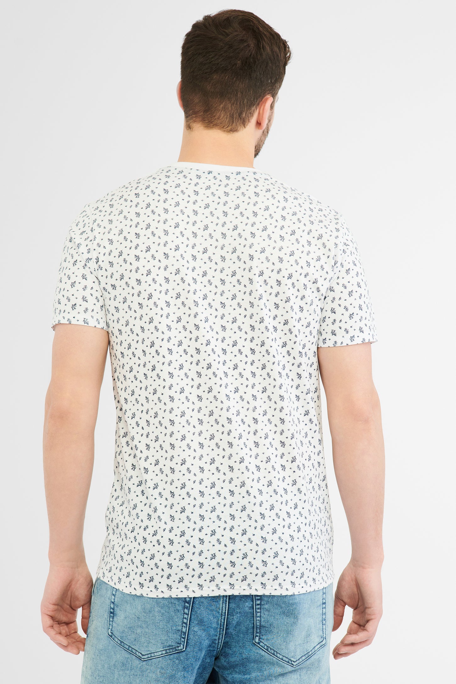 T-shirt imprimé en coton, 2/30$ - Homme && BLANC MULTI