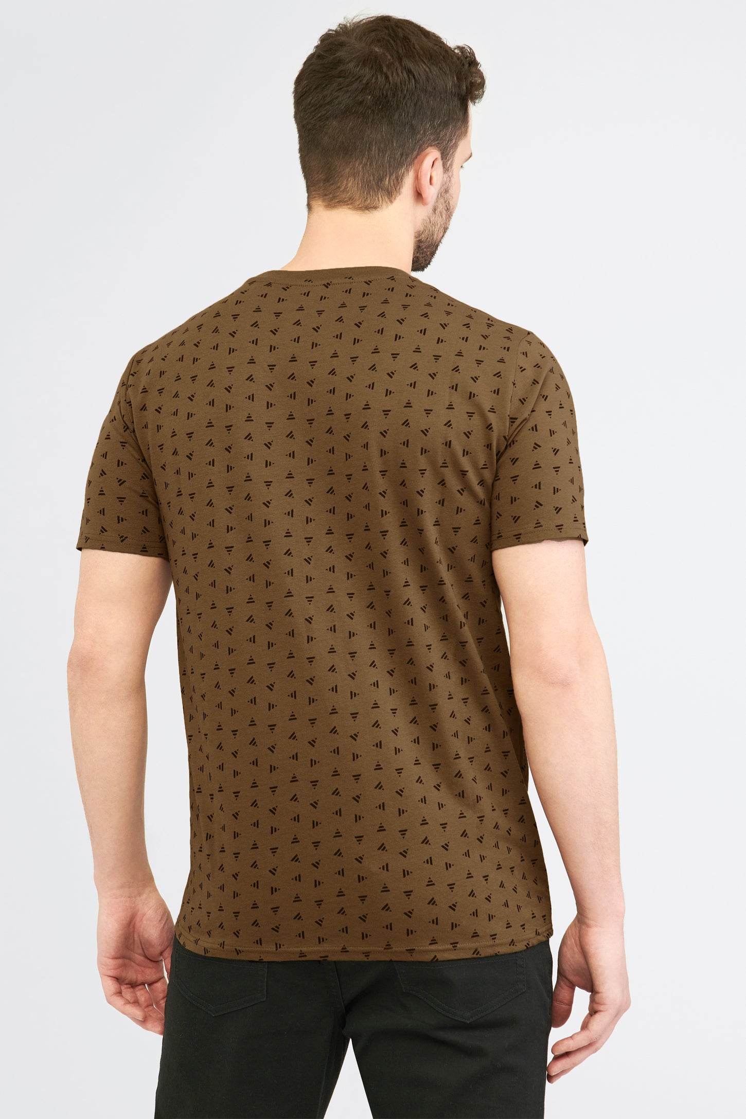 T-shirt imprimé en coton, 2/30$ - Homme && BRUN/MULTI