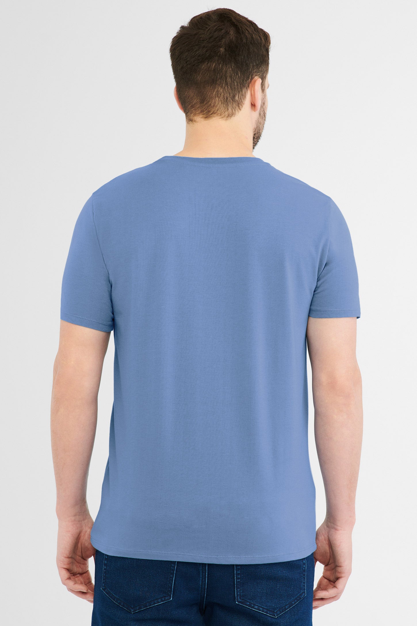 T-shirt à poche en coton, 2/30$ - Homme && BLEU