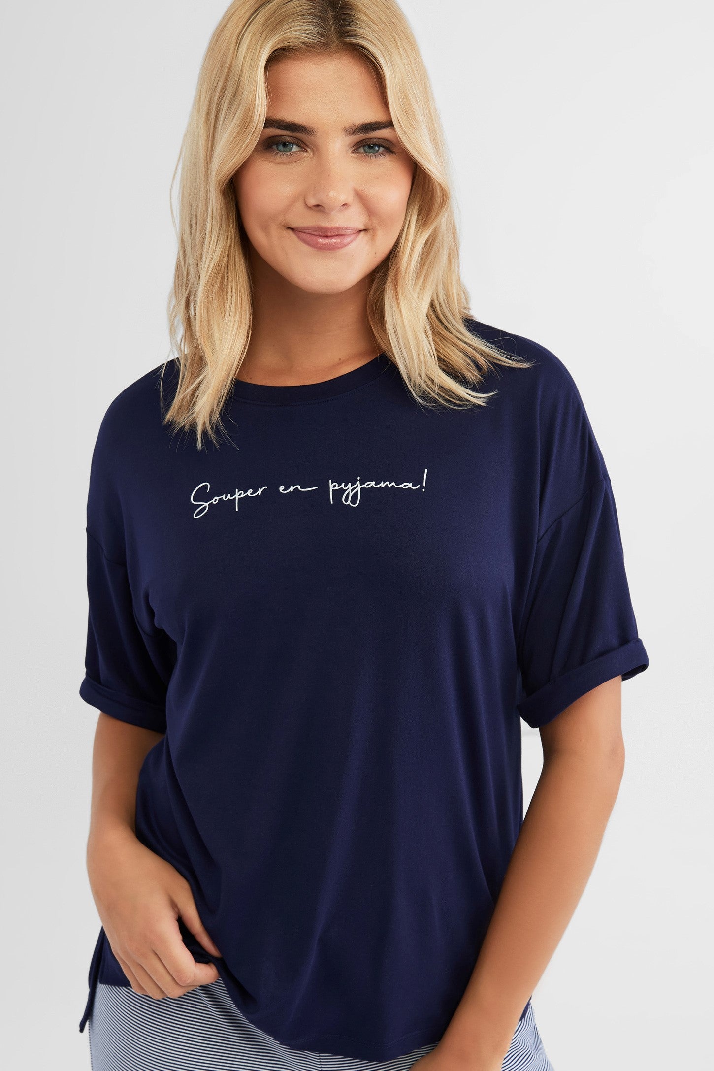 T-shirt pyjama - Femme && BLEU MARINE