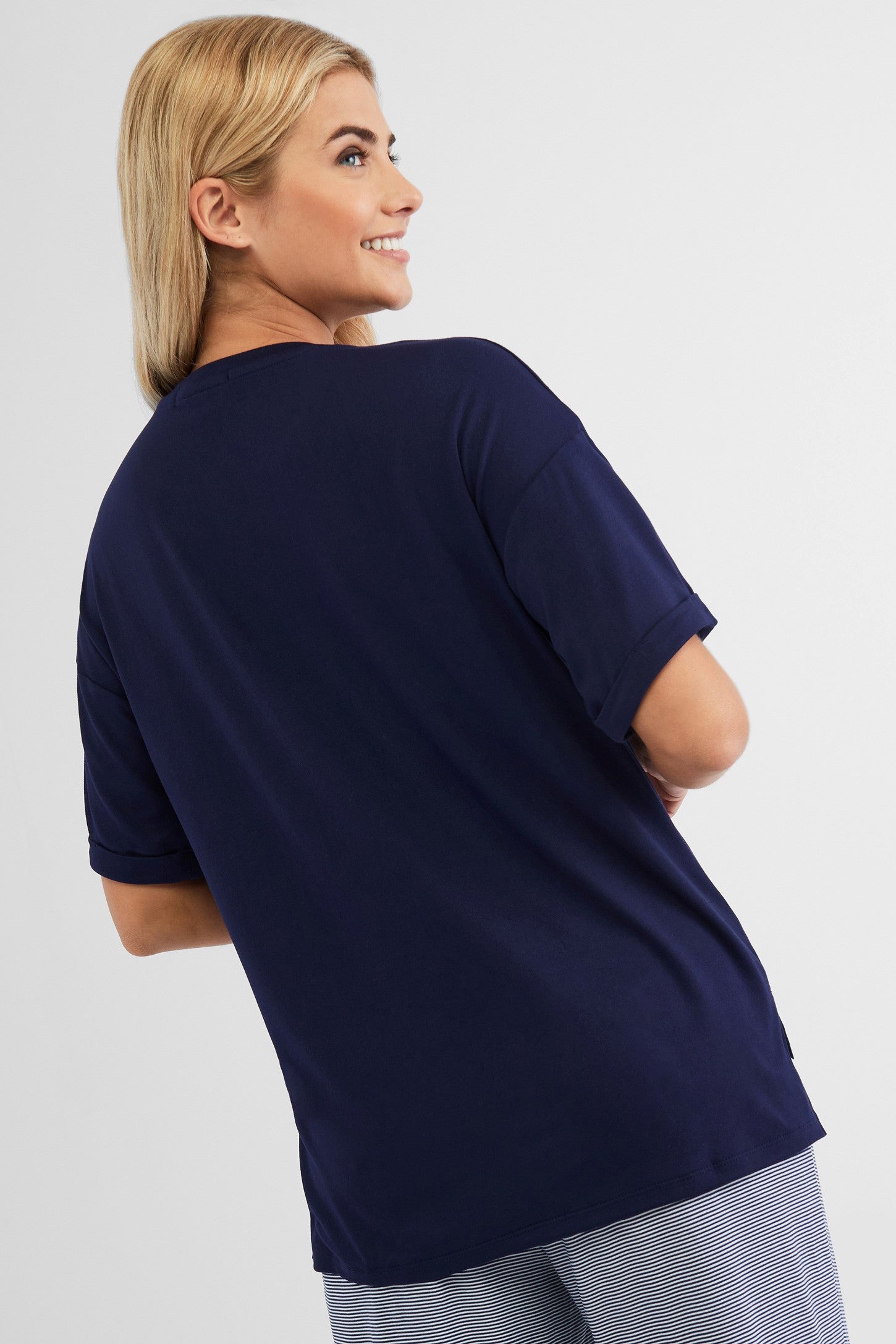 T-shirt pyjama - Femme && BLEU MARINE