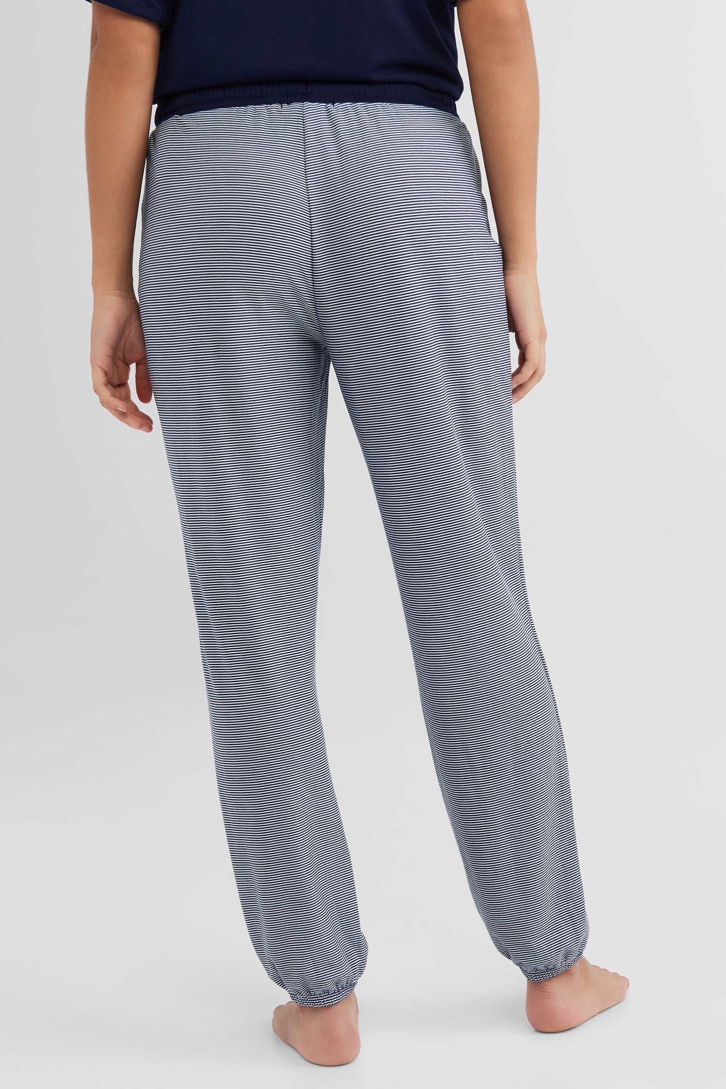 Pantalon jogger pyjama - Femme && BLANC/GRIS