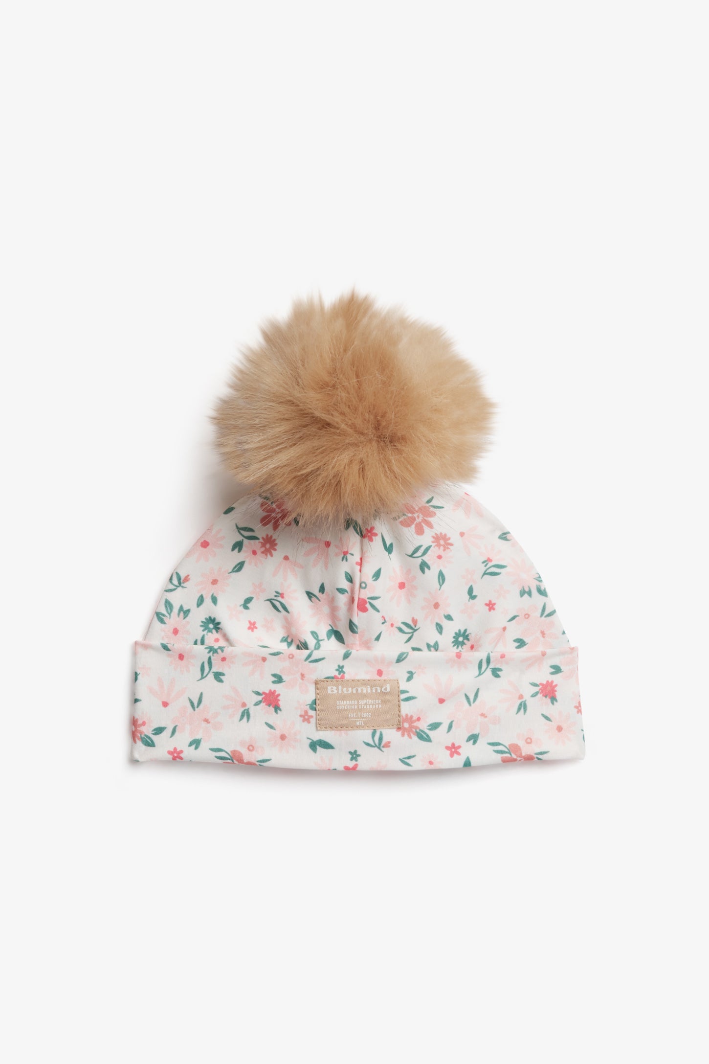 Tuque en jersey doublée à pompon, 2T-3T - Bébé fille && BLANC