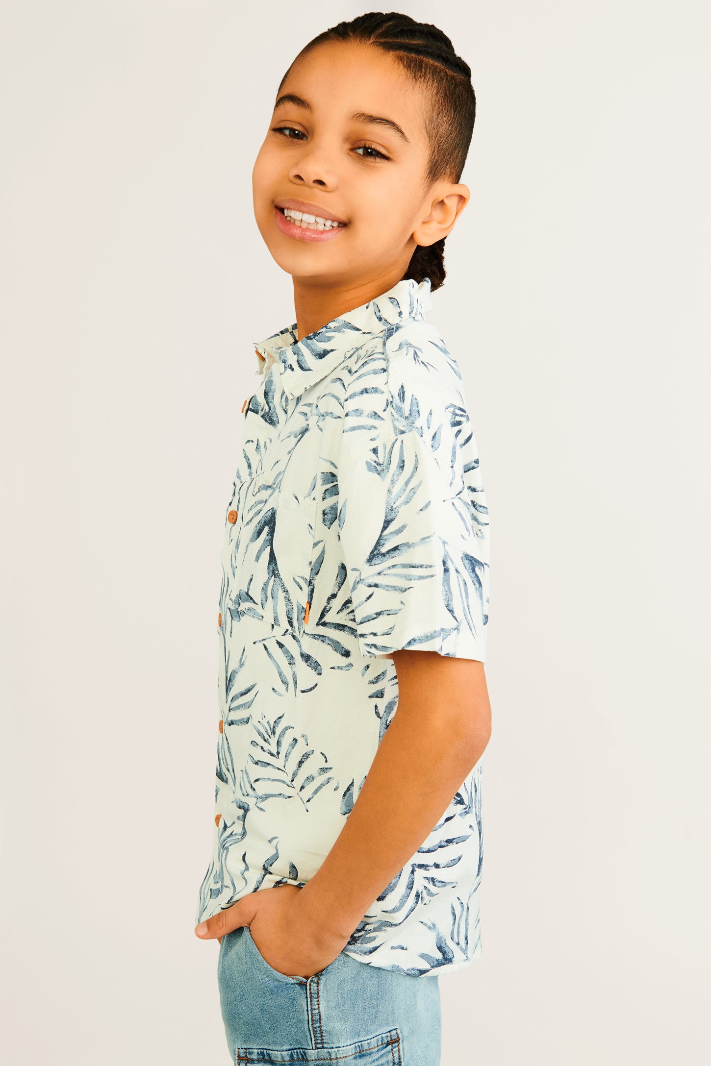 Chemise à motifs manches courtes en Fil Lumière
