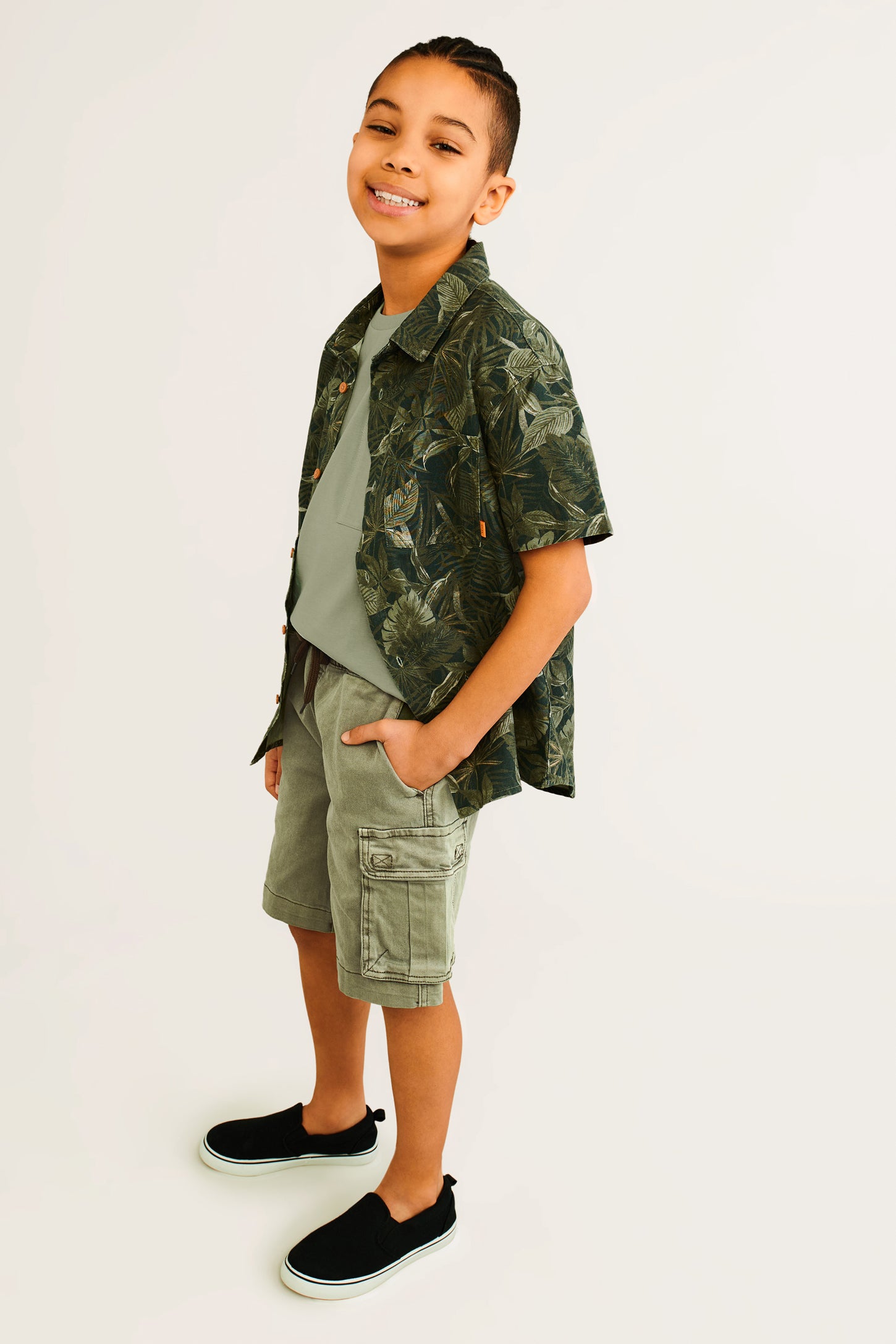 Chemise Hurley Manches Courtes Col Noir Pour Ado Garçon - Taille L, Occasion Très Bon état