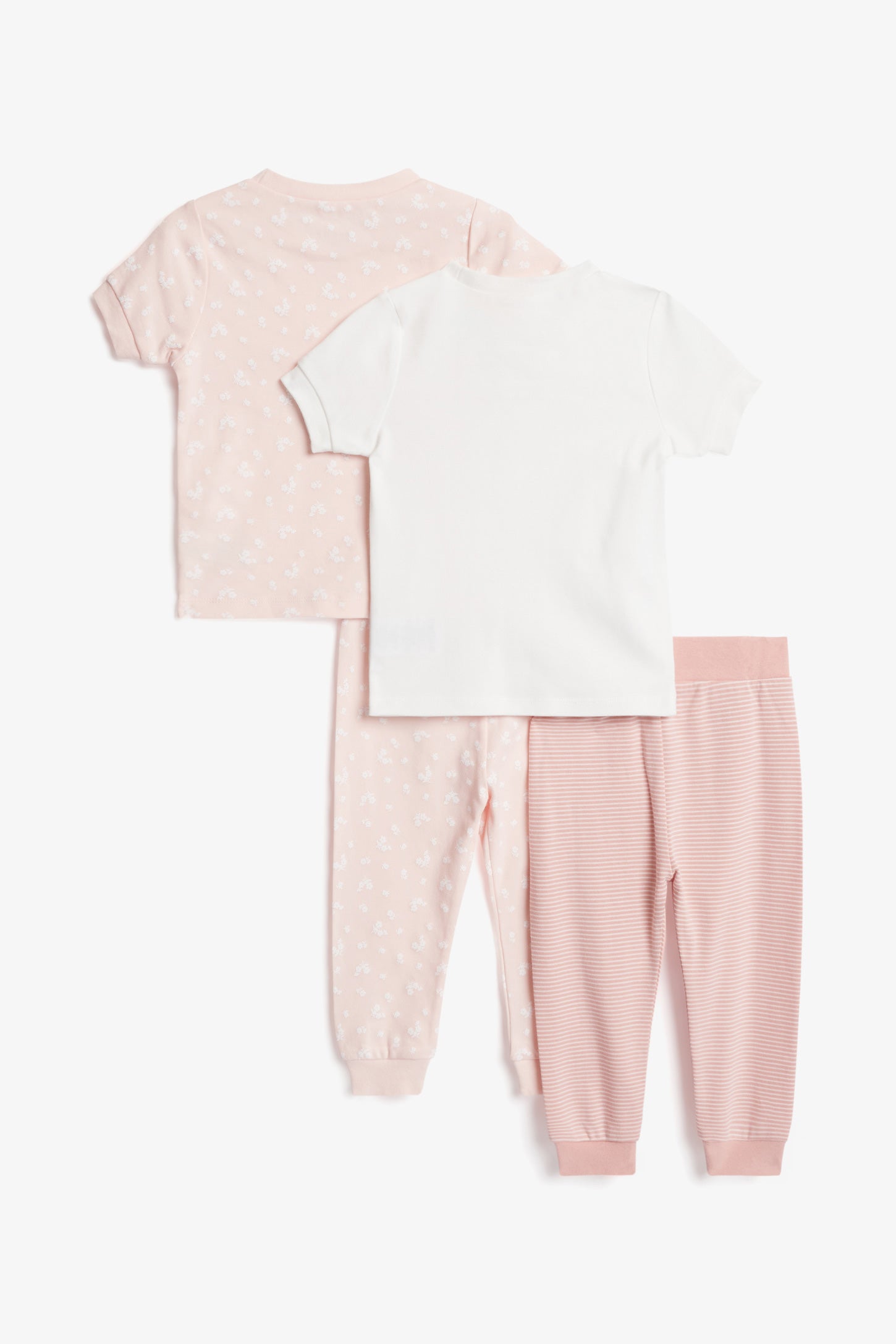 Lots de 2 pyjamas 2-pièces en coton bio - Bébé fille && BLANC