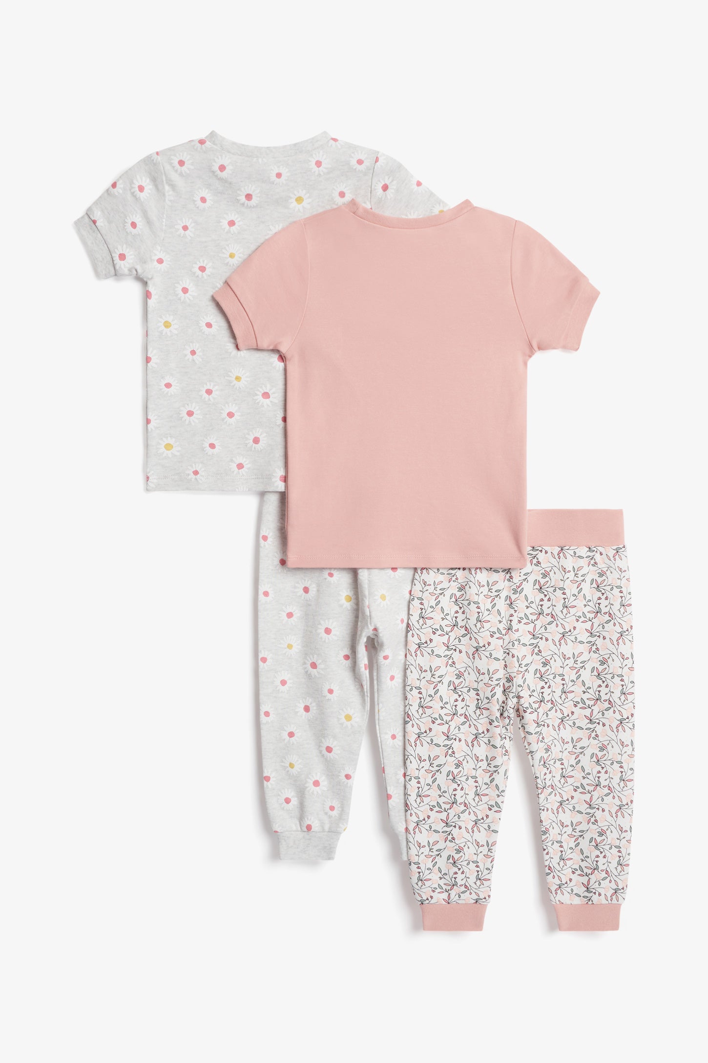 Lots de 2 pyjamas 2-pièces en coton bio - Bébé fille && ROSE PALE