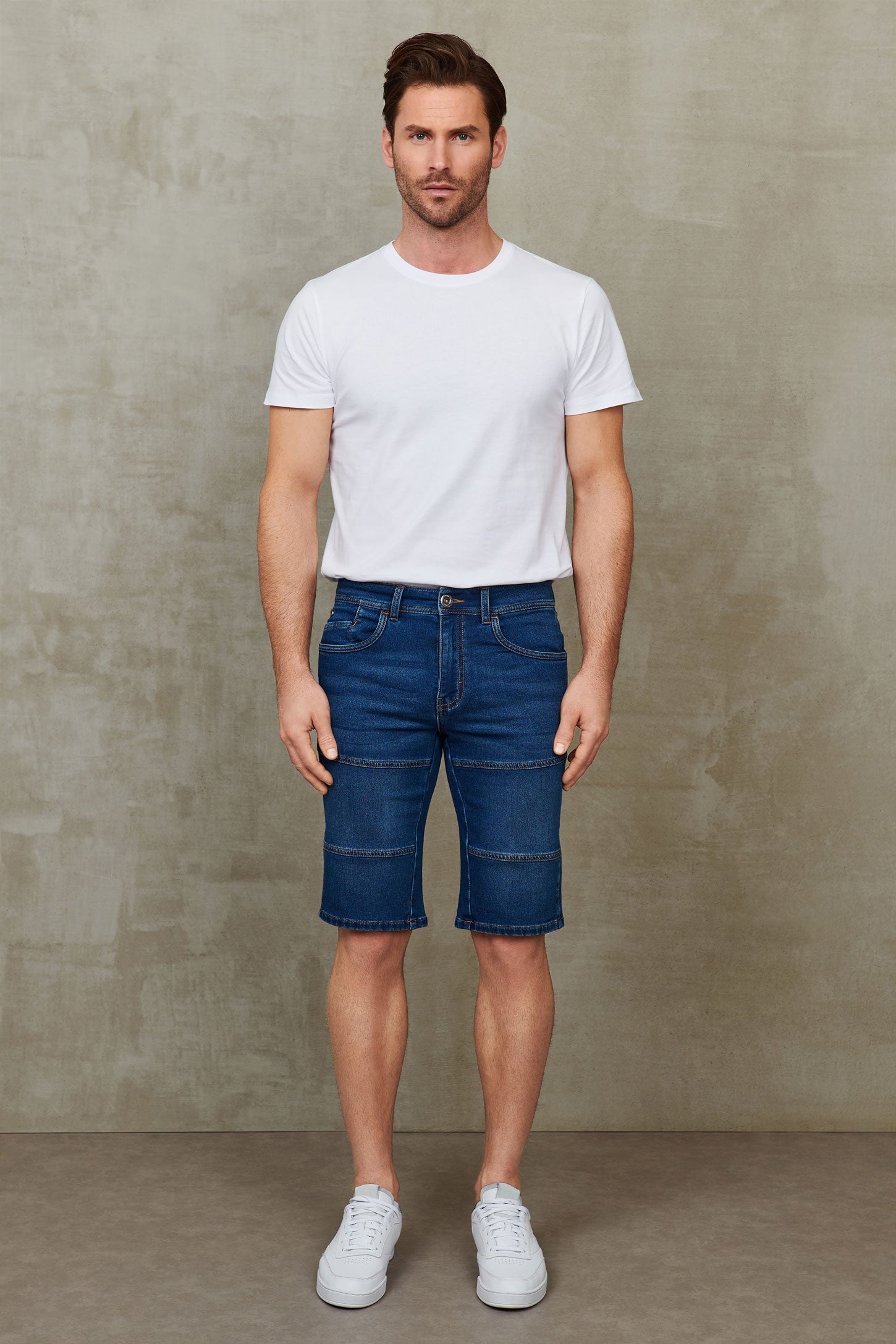 Bermuda en jeans coupe régulière - Homme && DENIM MOYEN