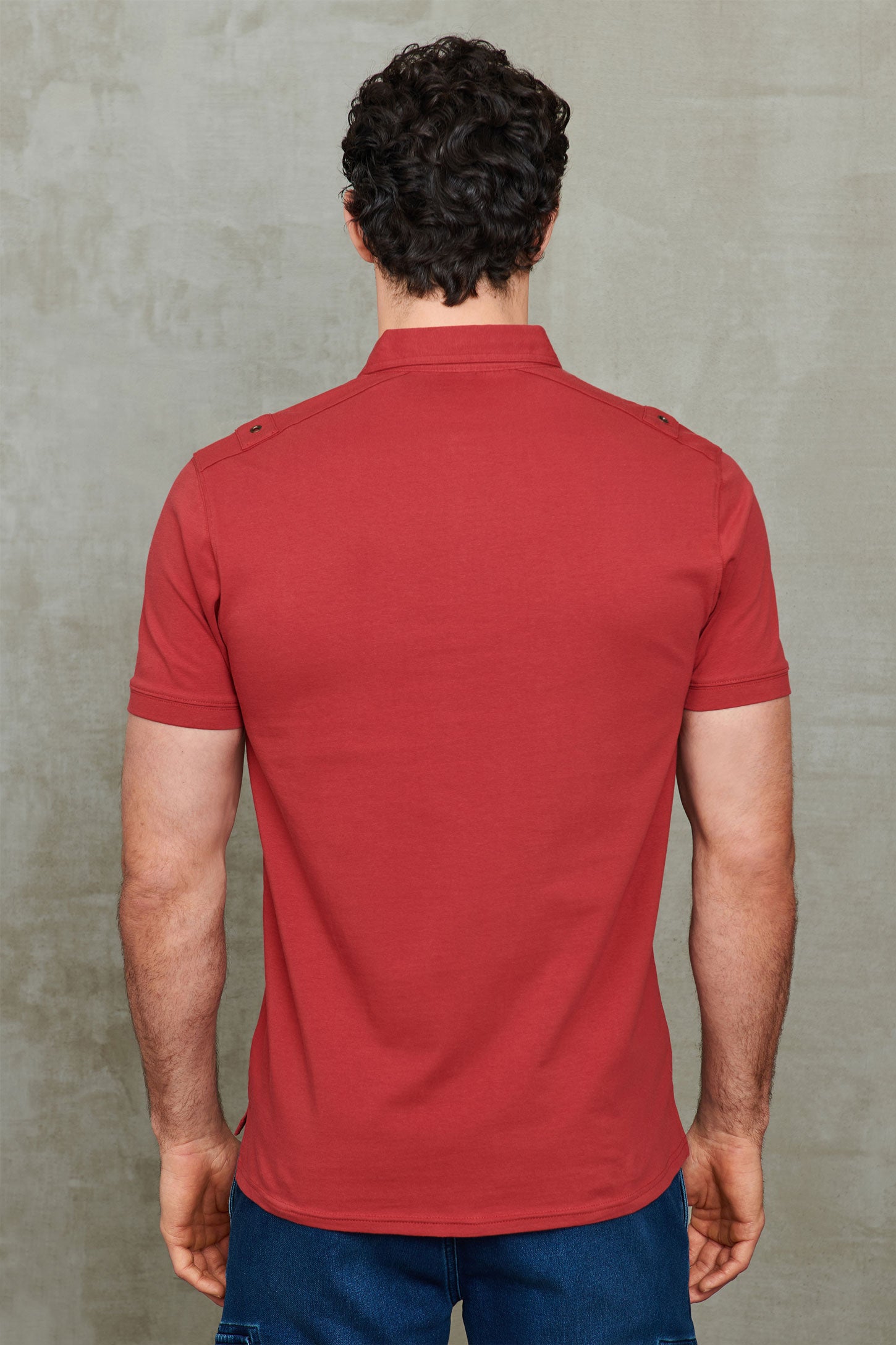 Polo manches courtes - Homme && ROUGE