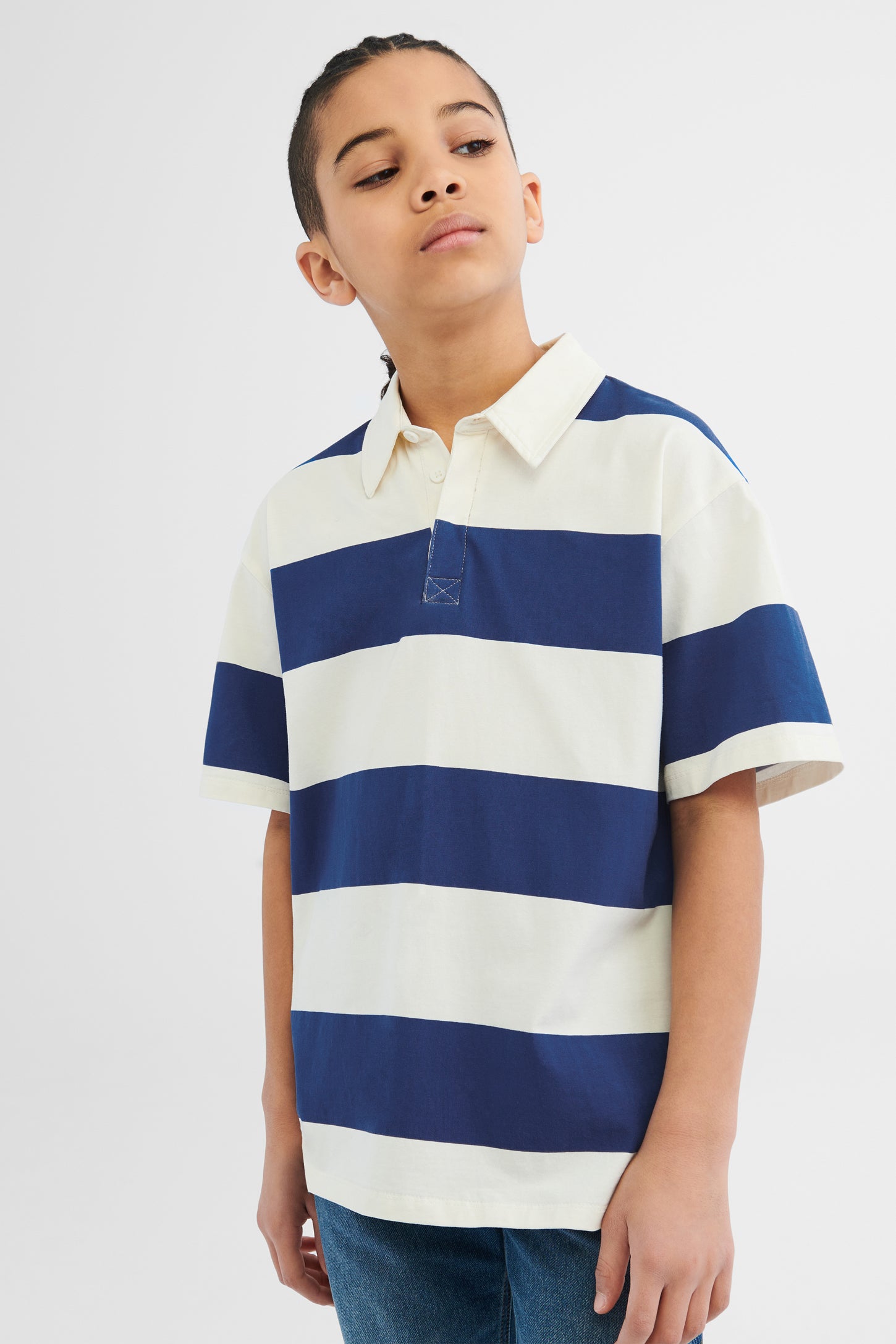 Boys striped 2025 polo shirt